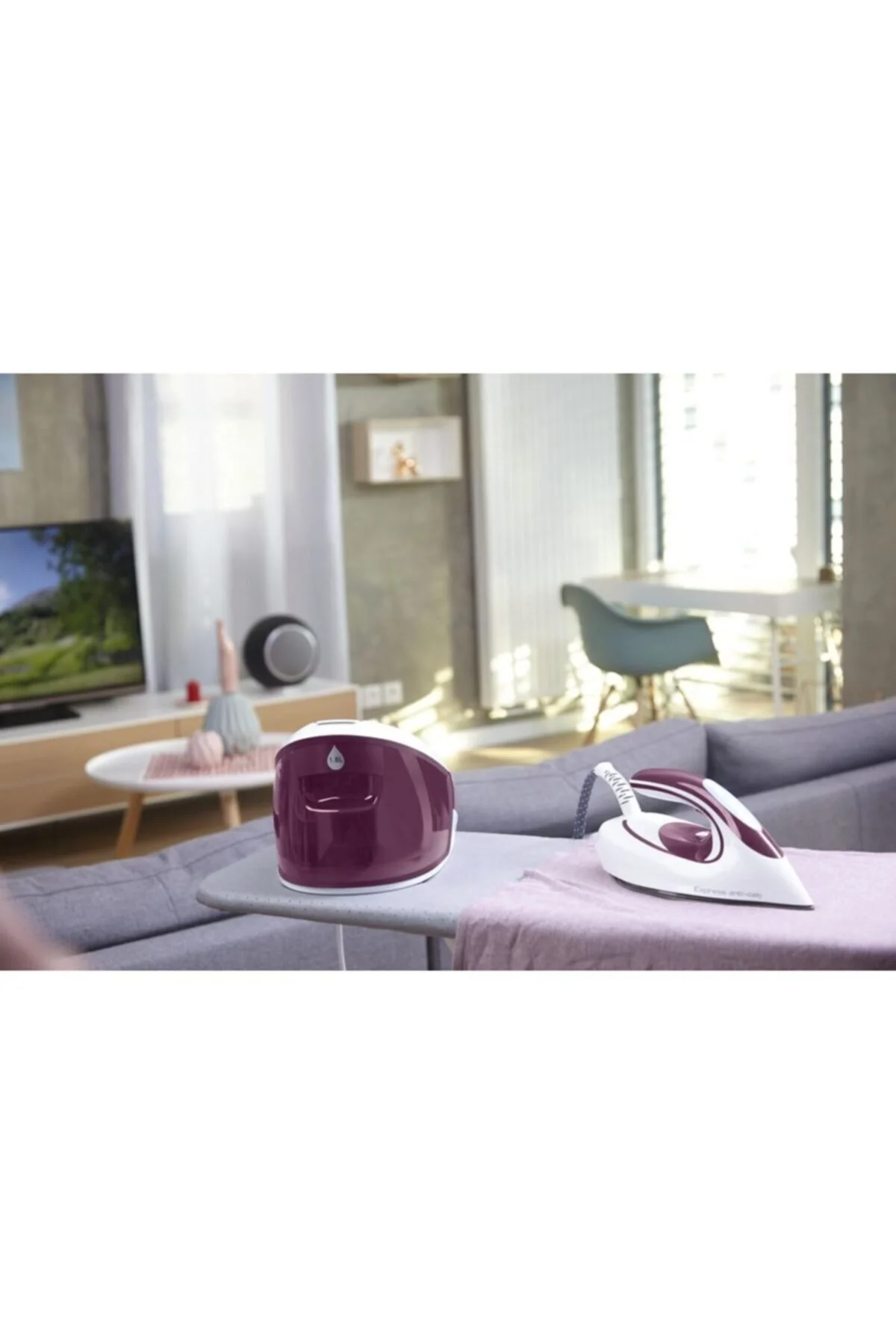 اتو مخزن بخار سفید دار 2800 وات بنفش تفال TEFAL
