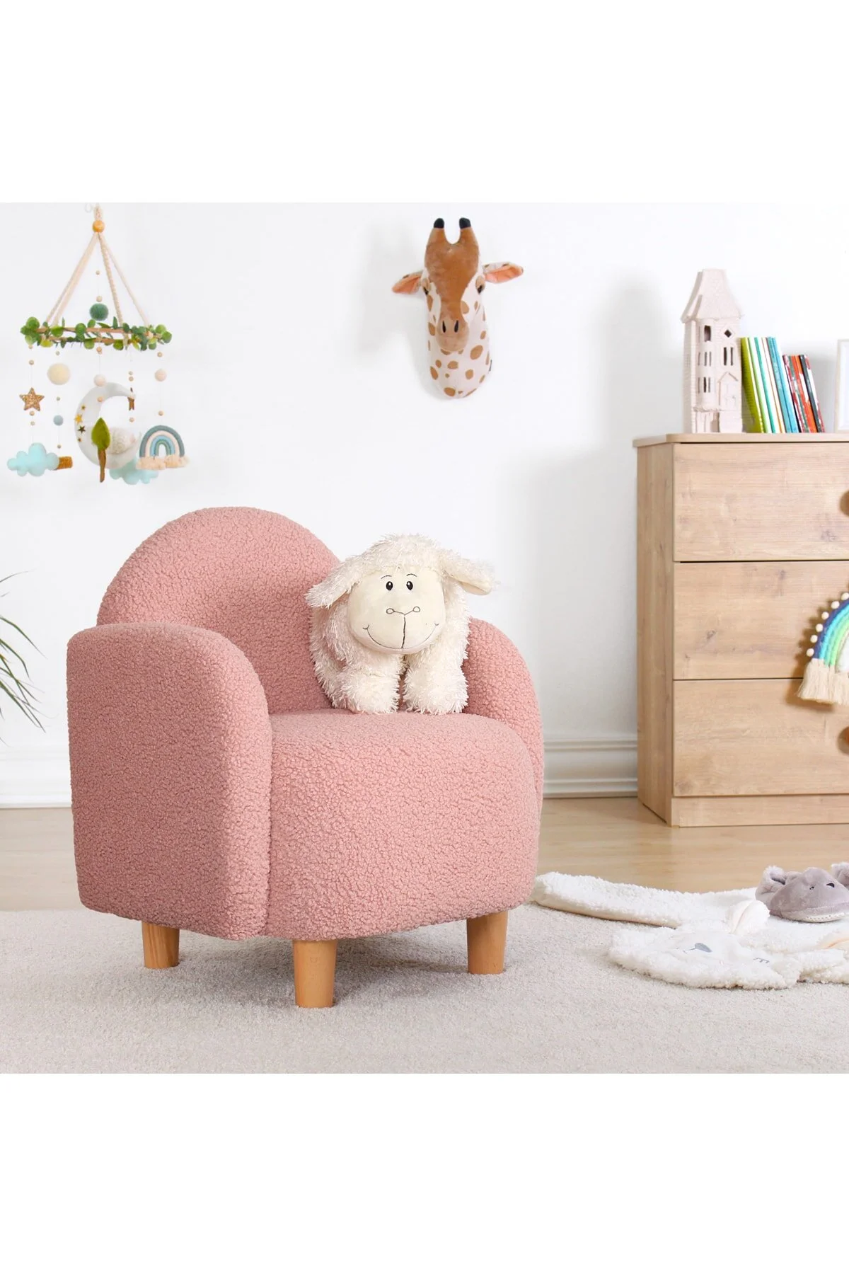صندلی و مبل اتاق نوزاد بچه های MOYLO TEDDY صورتی Lorence Home