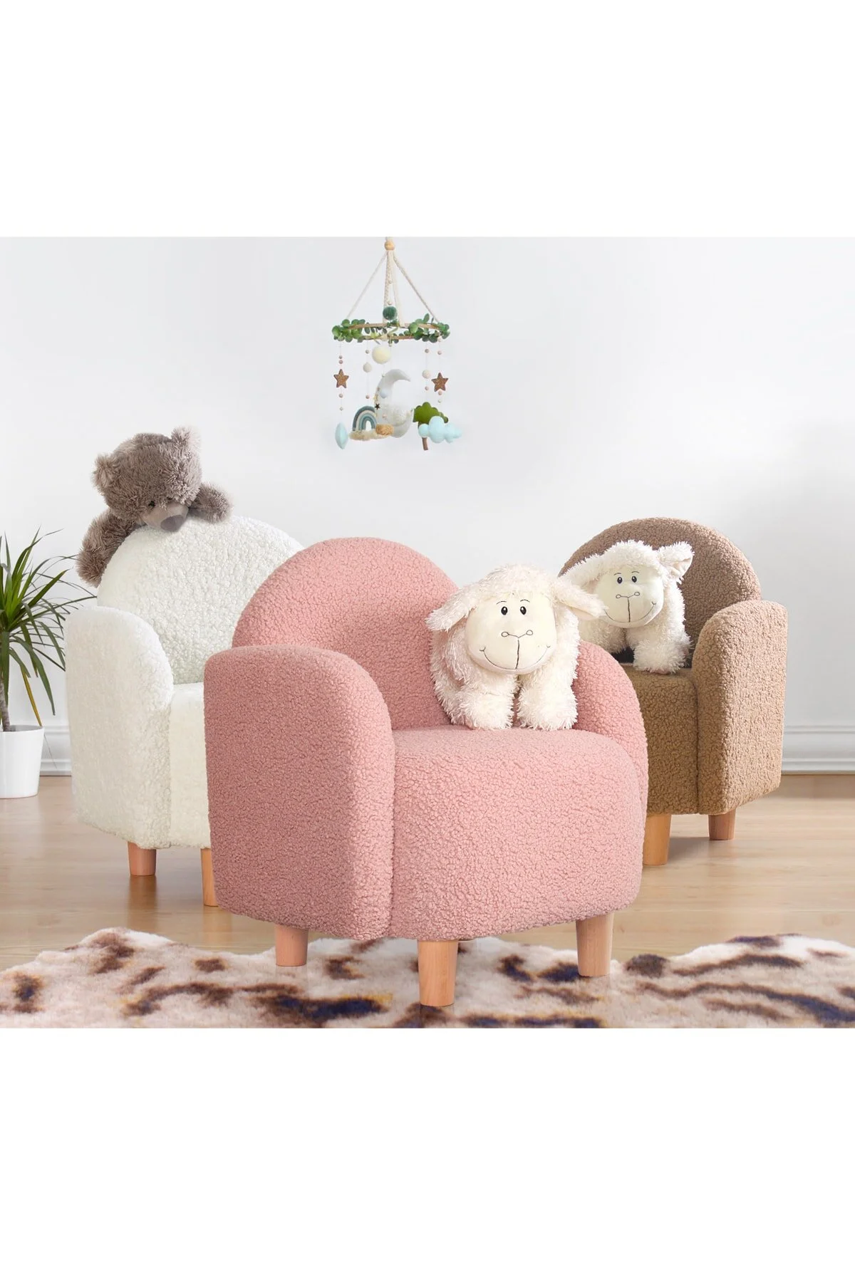 صندلی و مبل اتاق نوزاد بچه های MOYLO TEDDY صورتی Lorence Home
