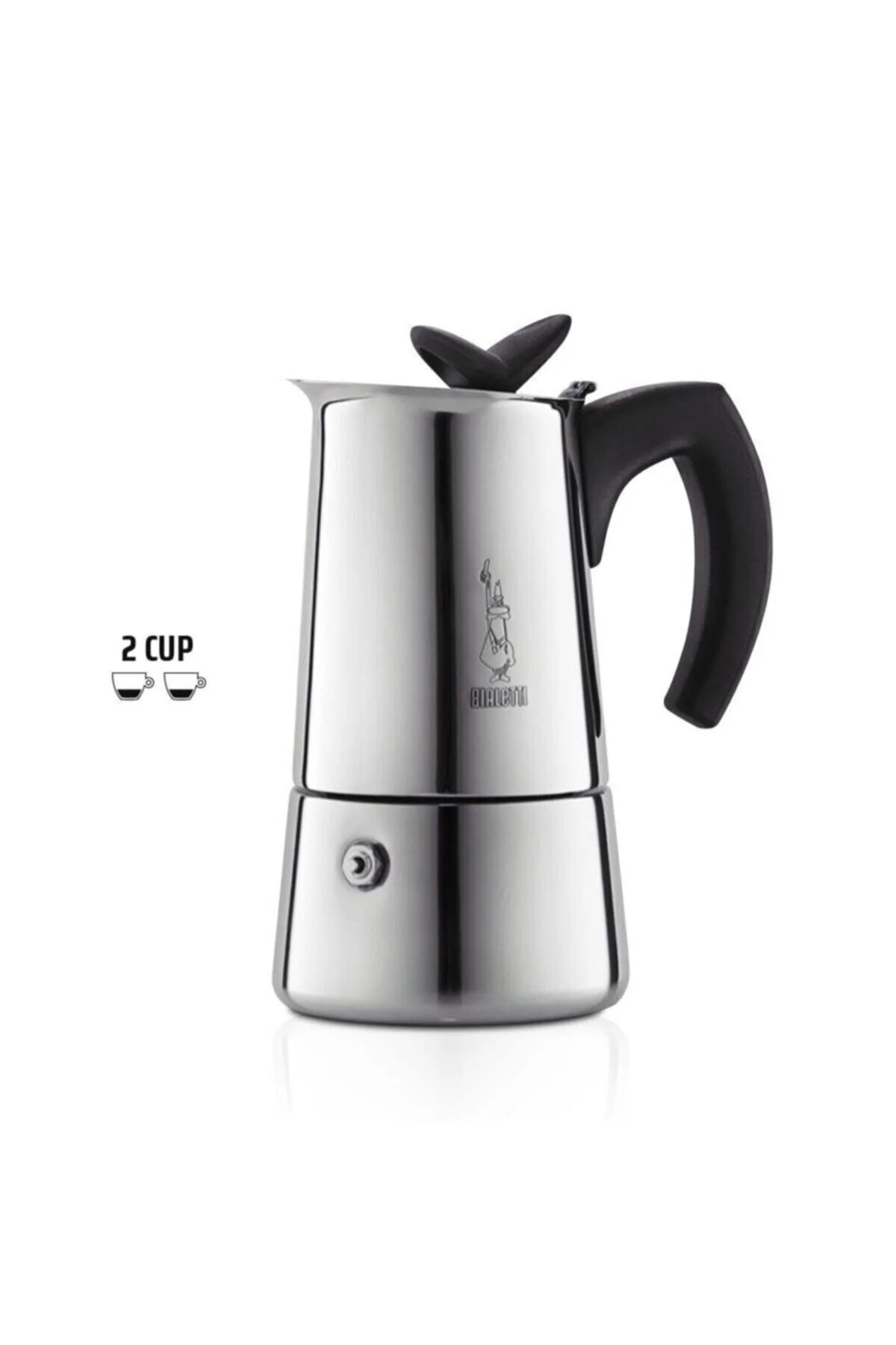 قهوه‌جوش (جذوه) نقره‌ای Moka Pot Musa 2 فنجان بیالتی  Bialetti