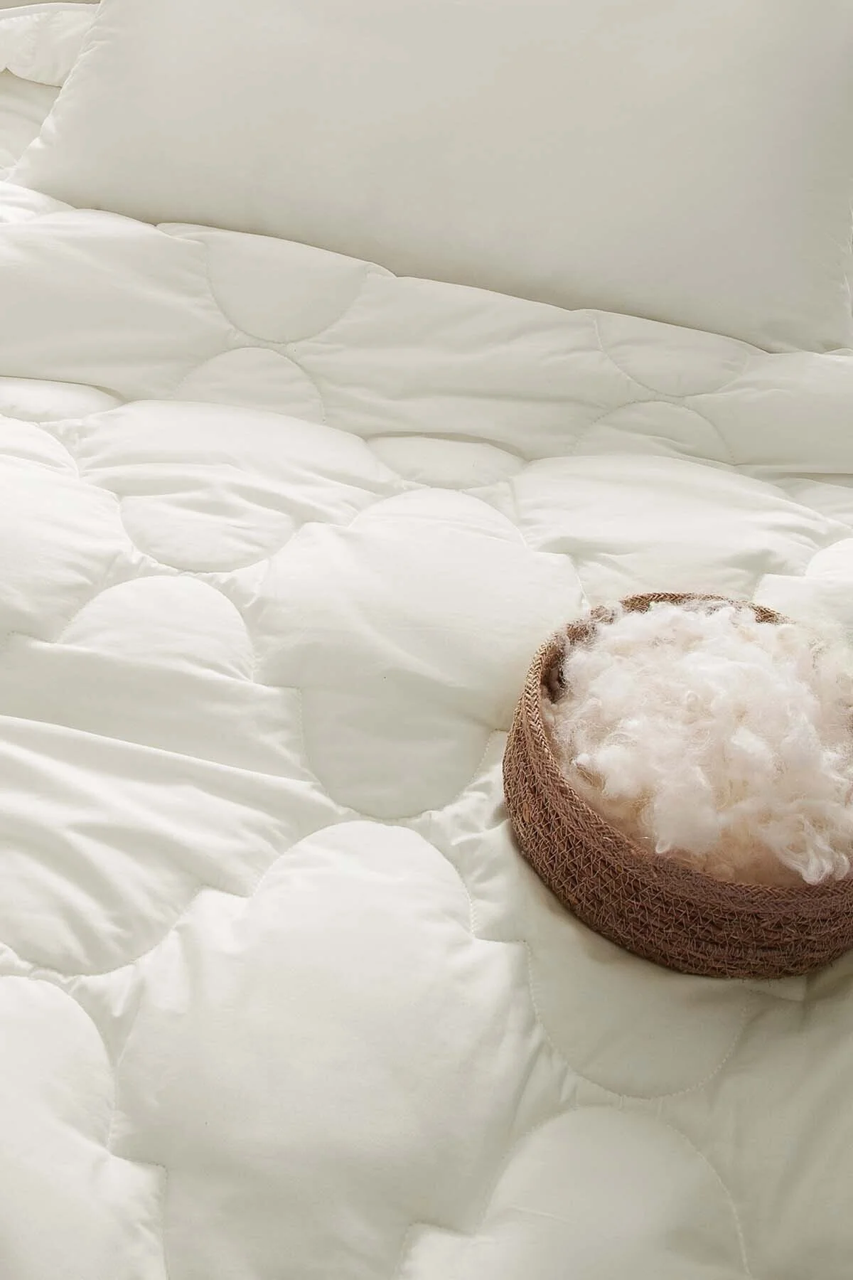 لحاف دو نفره سفید روتختی دوتایی پشم Dulcet 195X215 سانتی متر فیسلر Puffy