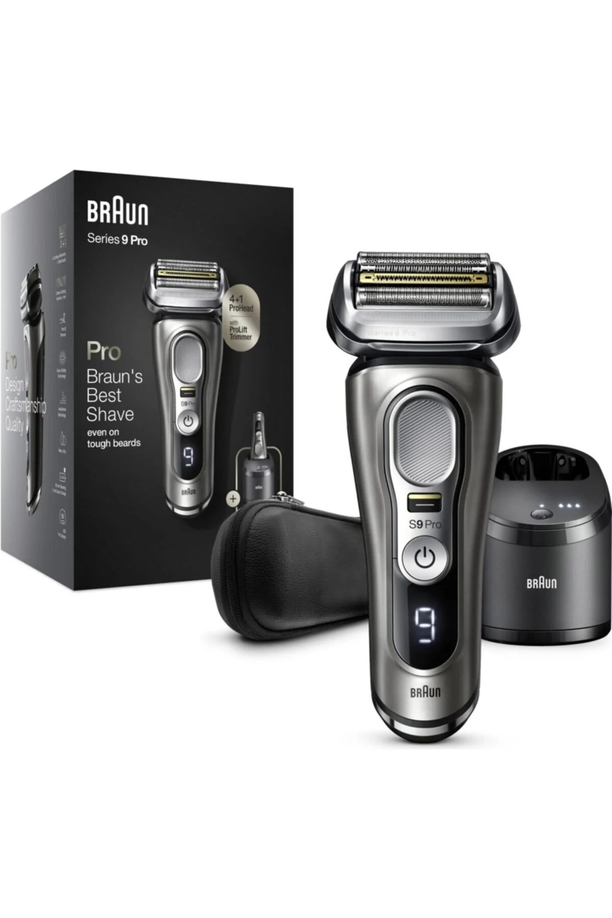 ماشین اصلاح سریال MACHINE SHAVE + CLEAN & CHARGE مورد سفر چرمی لوسیون براون Braun