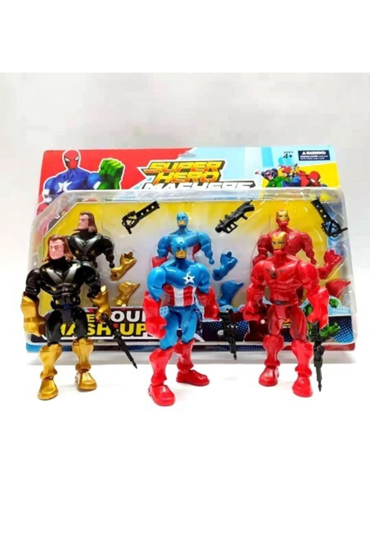 اسباب بازی های فیگور دیگر CAPTAIN AMERICA THOR IRON MAN AUDIO TRIPLE SUPER HERO MASHERS + هدیه mrc