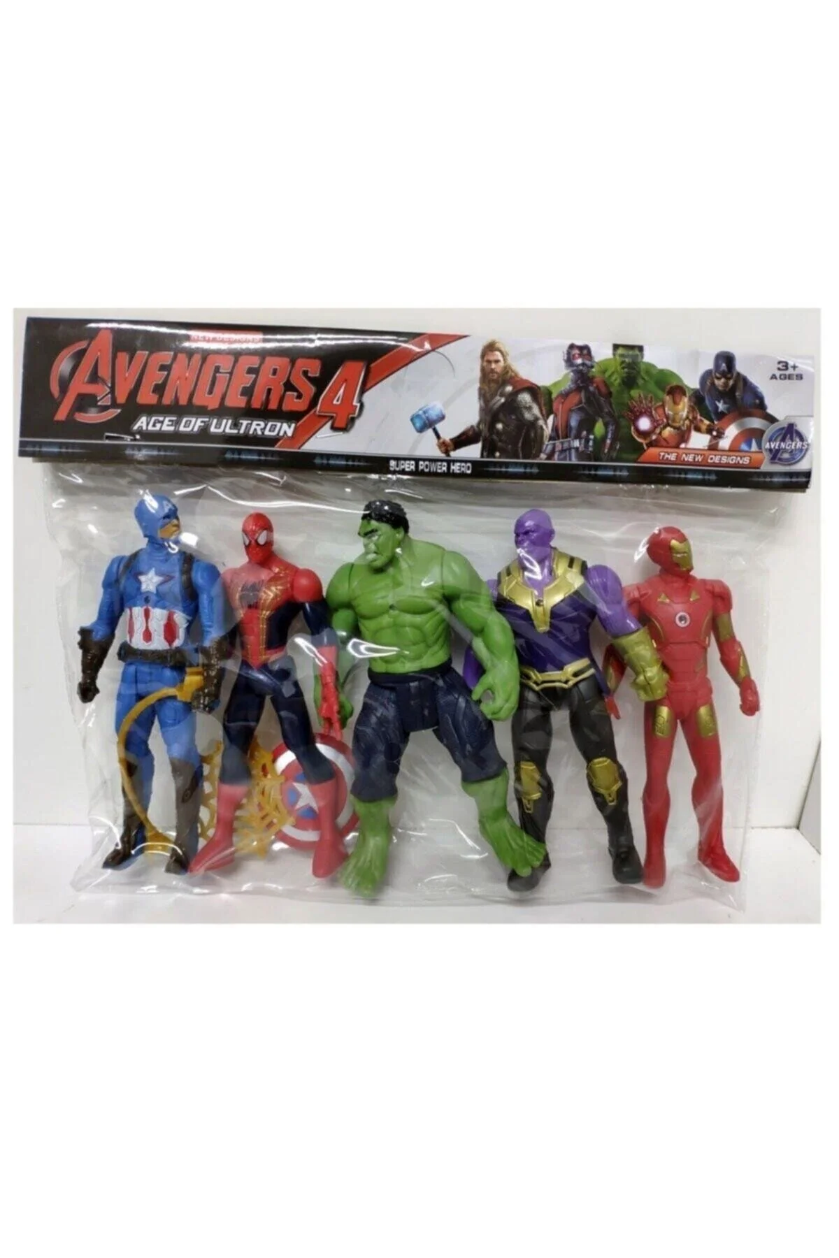 اسباب بازی های فیگور دیگر ست 5 15 سانتی متری THANOS SPIDERMAN IRONMAN HULK AVENGERS