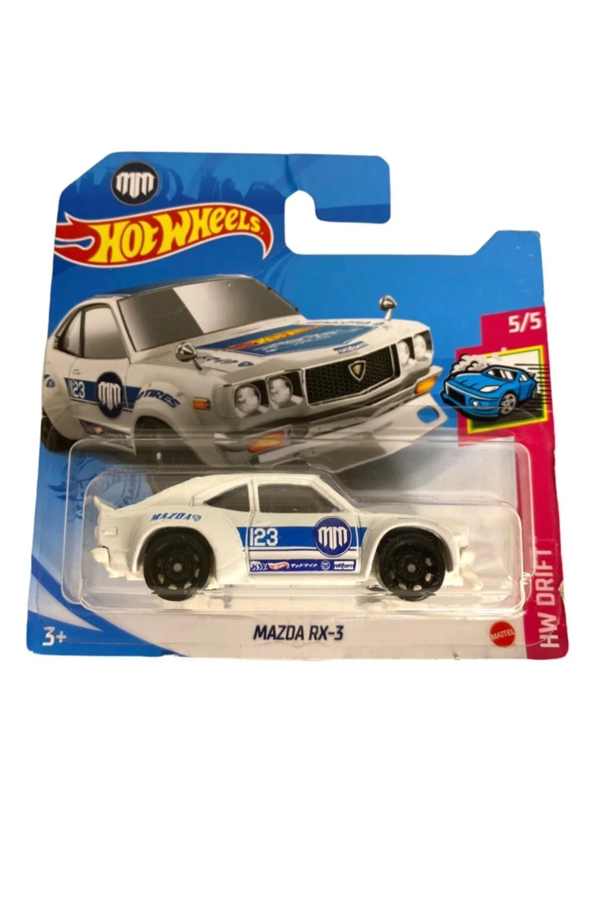 مدل خودرو HOTWHEELS MINI CAR MAZDA RX3 WHITE CART TOY COLLECTION ماشین 1 64 مقیاس هات ویلز اورجینال HOT WHEELS