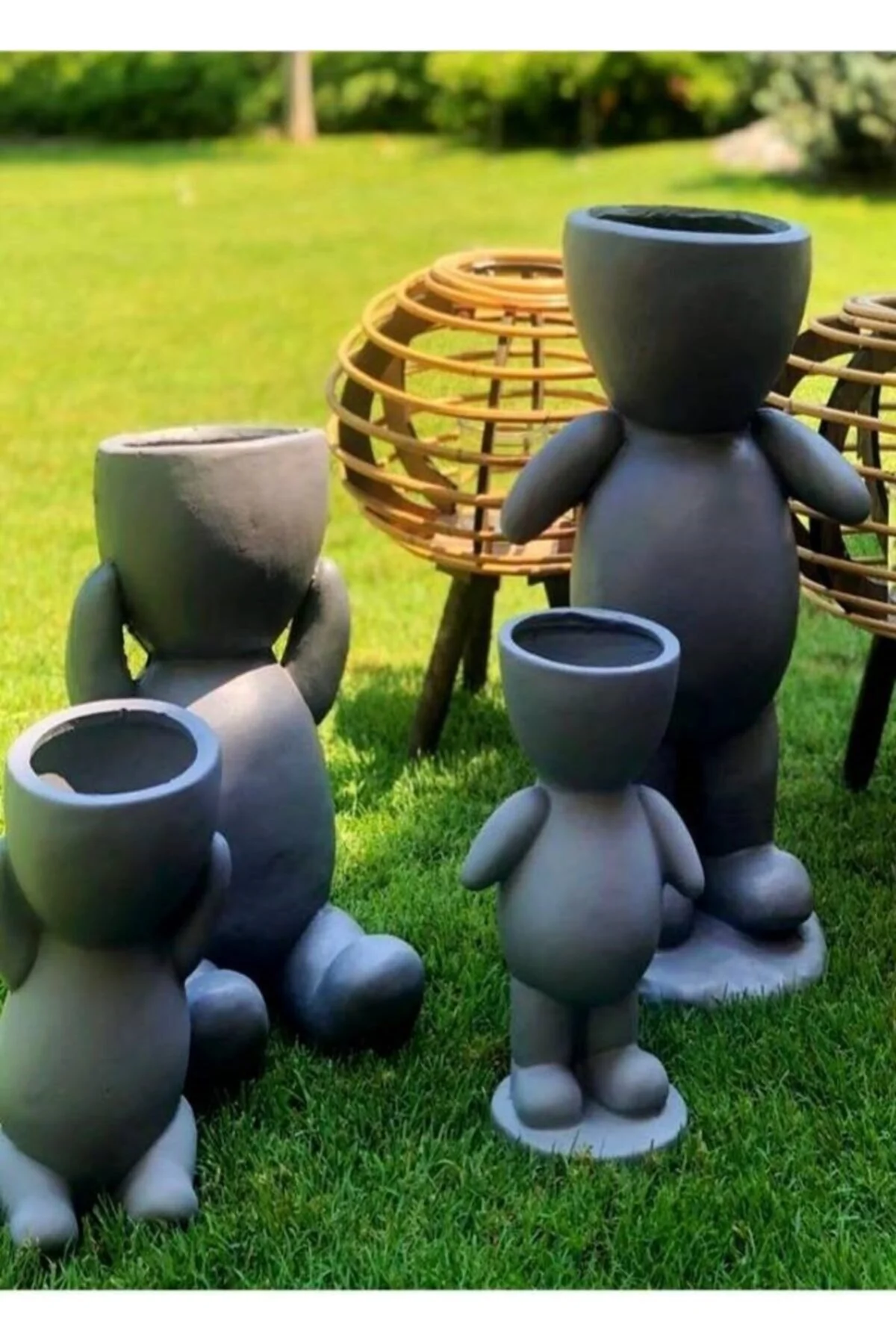 گلدان ها خاکستری دخترانه و پسرانه بچگانه آنتراسیت پوتری ان نشستن کوچک Laromita Decoration