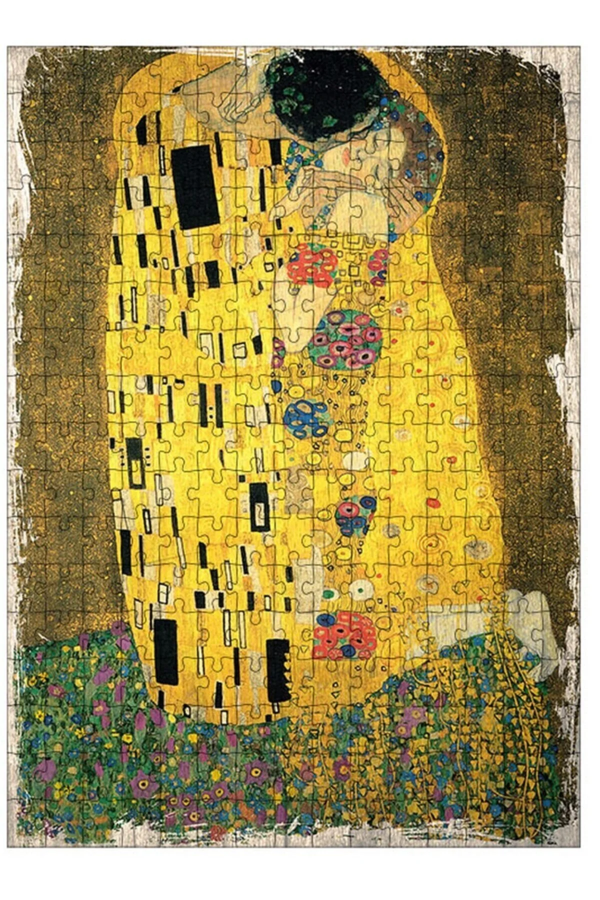 پازل اره منبت کاری مویی ام دی اف چوبی GUSTAV KLIMT THE KISS 255 قطعه 35 50 سانتی متر Genel Markalar
