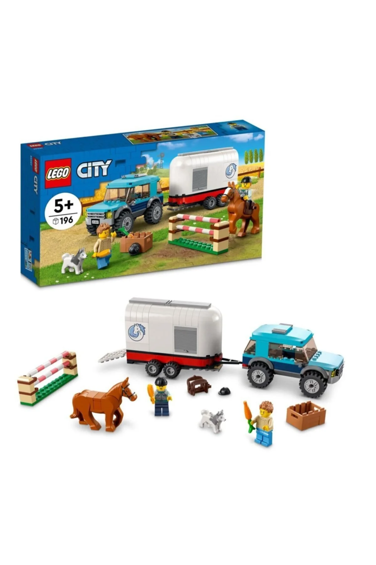 لگو و اسباب بازی های ساخت محور 60327 شهر وسیله نقلیه حمل اسب 196 قطعه +5 سال از ترکیه LEGO
