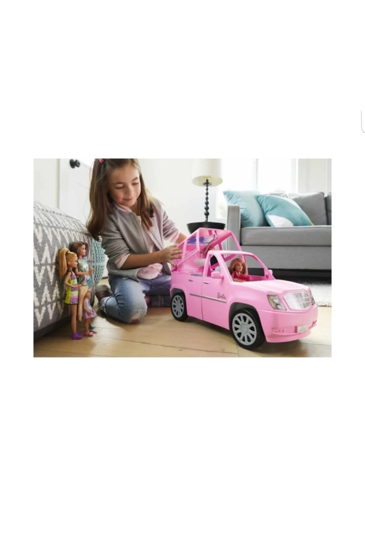 ماشین اسباب بازی ابزار صورتی و خواهر برادر ست دخترانه Barbie