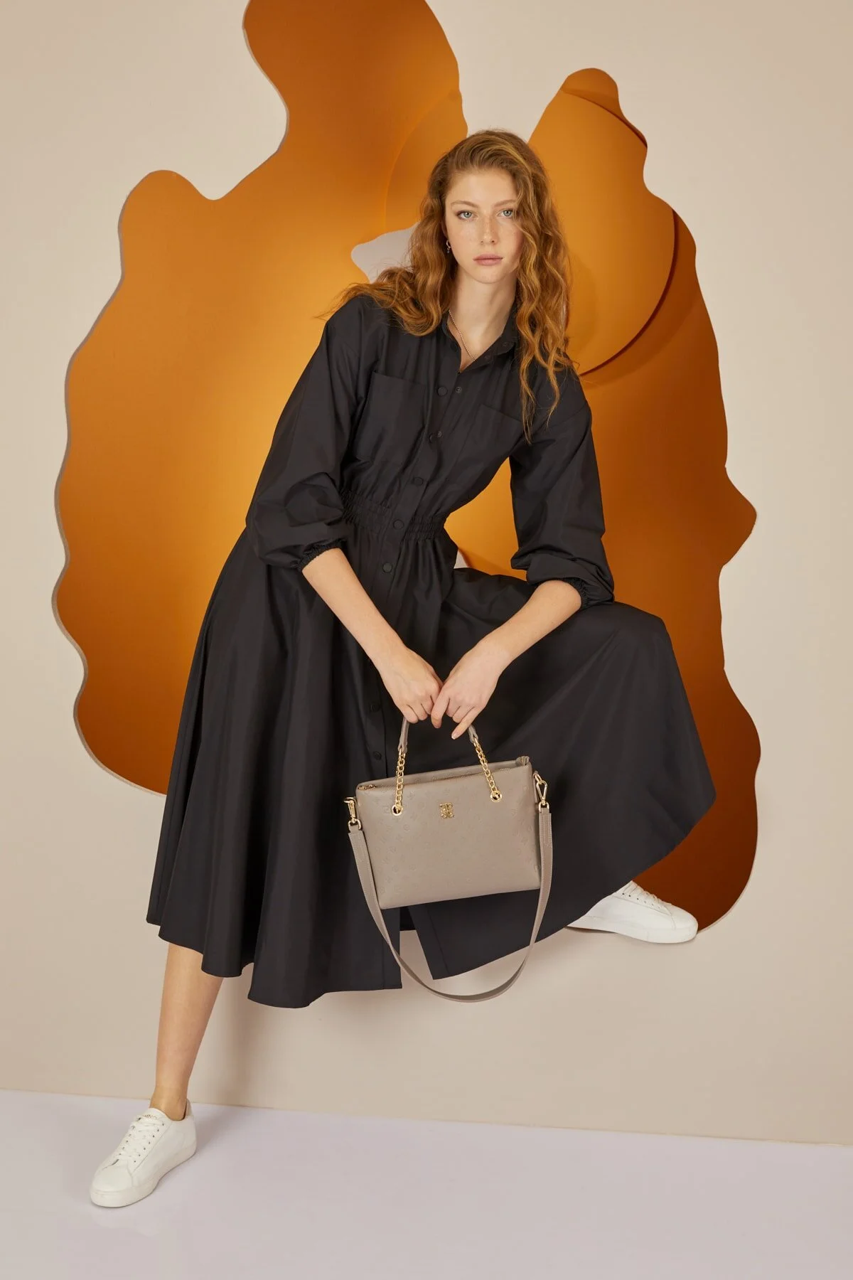 کیف شانه ای زنانه خاکستری فلوتر 05PO22Y1561 Pierre Cardin