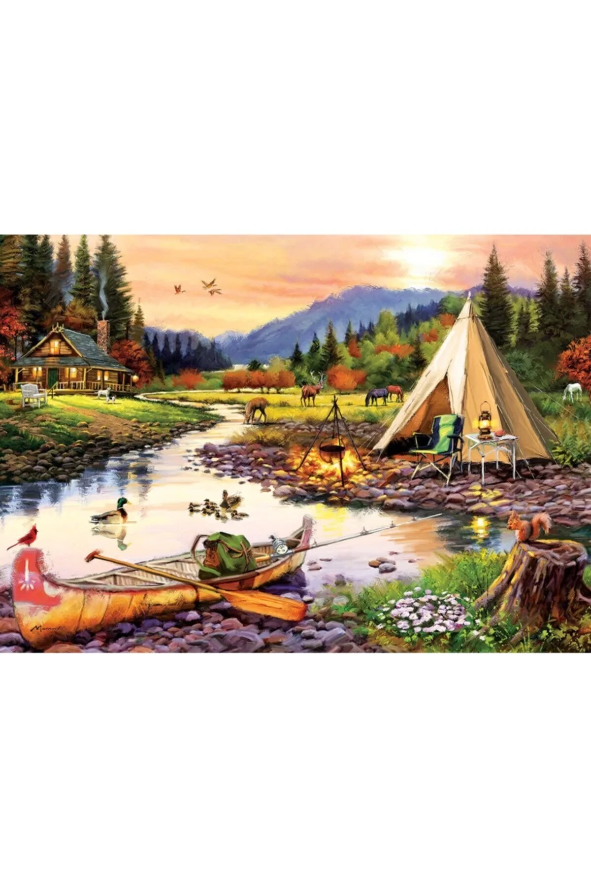 پازل 3000 تکه Camping Friends Art Puzzle