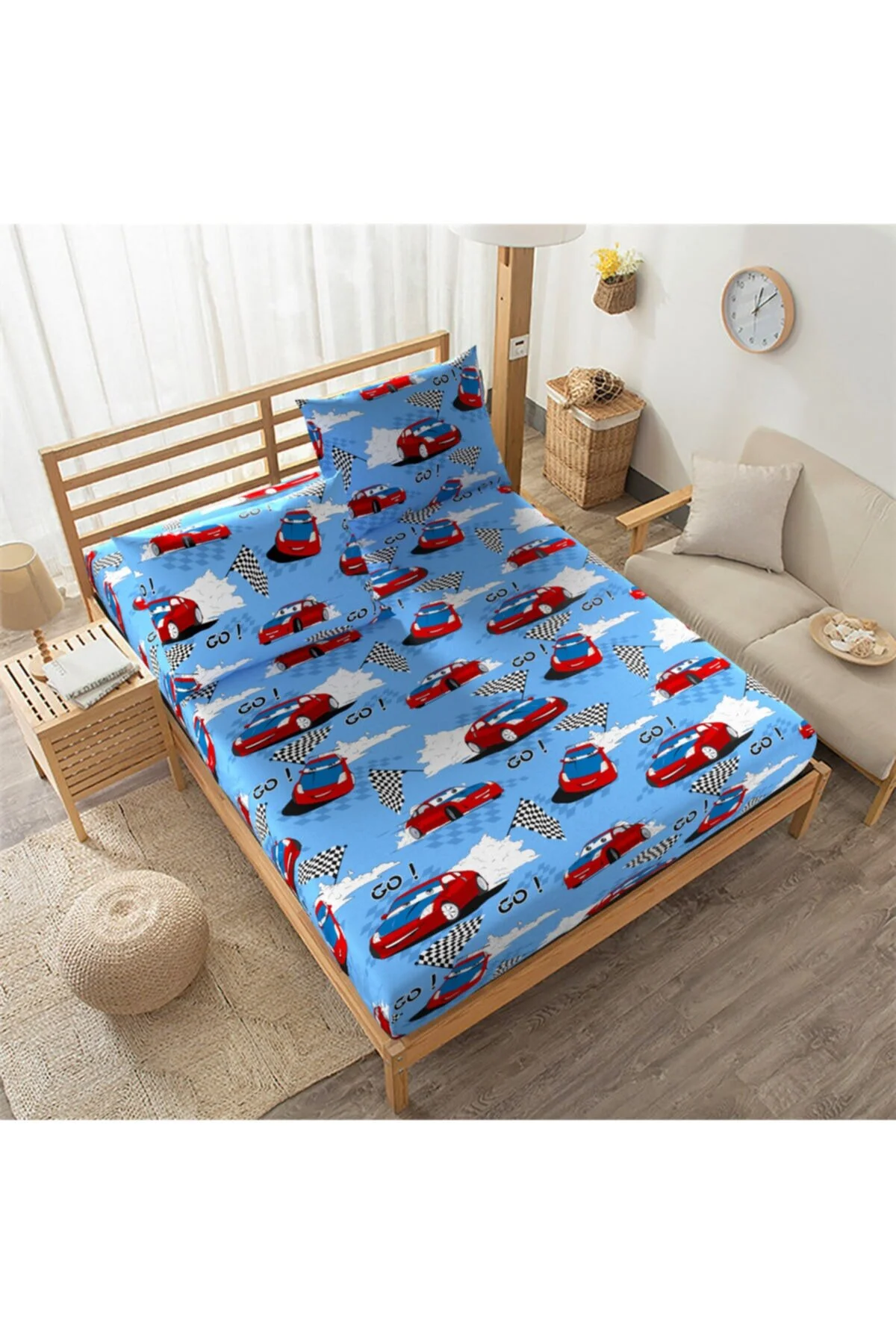 ست ملحفه یک نفره 120X200 اتاق کودکان پنبه با مجموعه لاستیکی SNR HOME COLLECTION