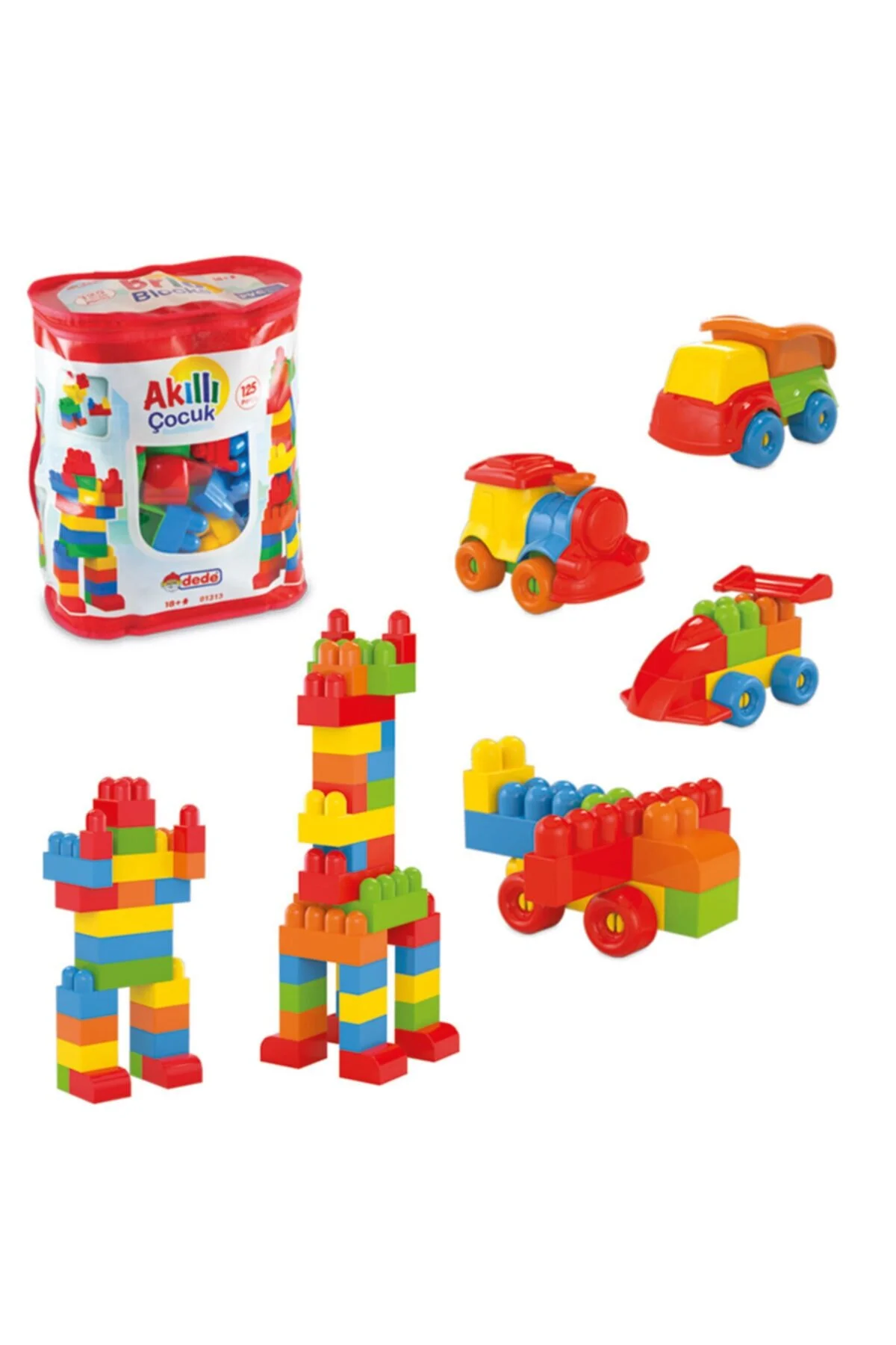 لگو و اسباب بازی های ساخت محور BIG PIECE TOY PUZZLE LEGO DEVELOPER FUN BLOCK SET SMART CHILDREN BRIO BLOKS 125 PIECES از ترکیه Fen Toys-Dede