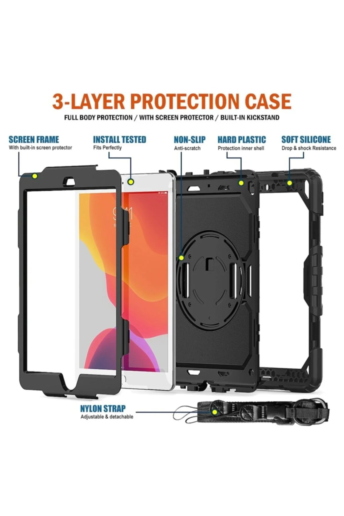 کاور تبلت دخترانه و پسرانه بچگانه IPAD 7. GENERATION 10.2 'CASE CASE DEFEND m.tk moveteck