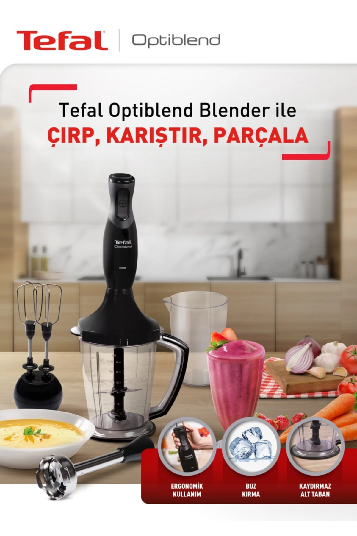 ست مخلوط کن مشکی برقی 1200 وات تفال TEFAL