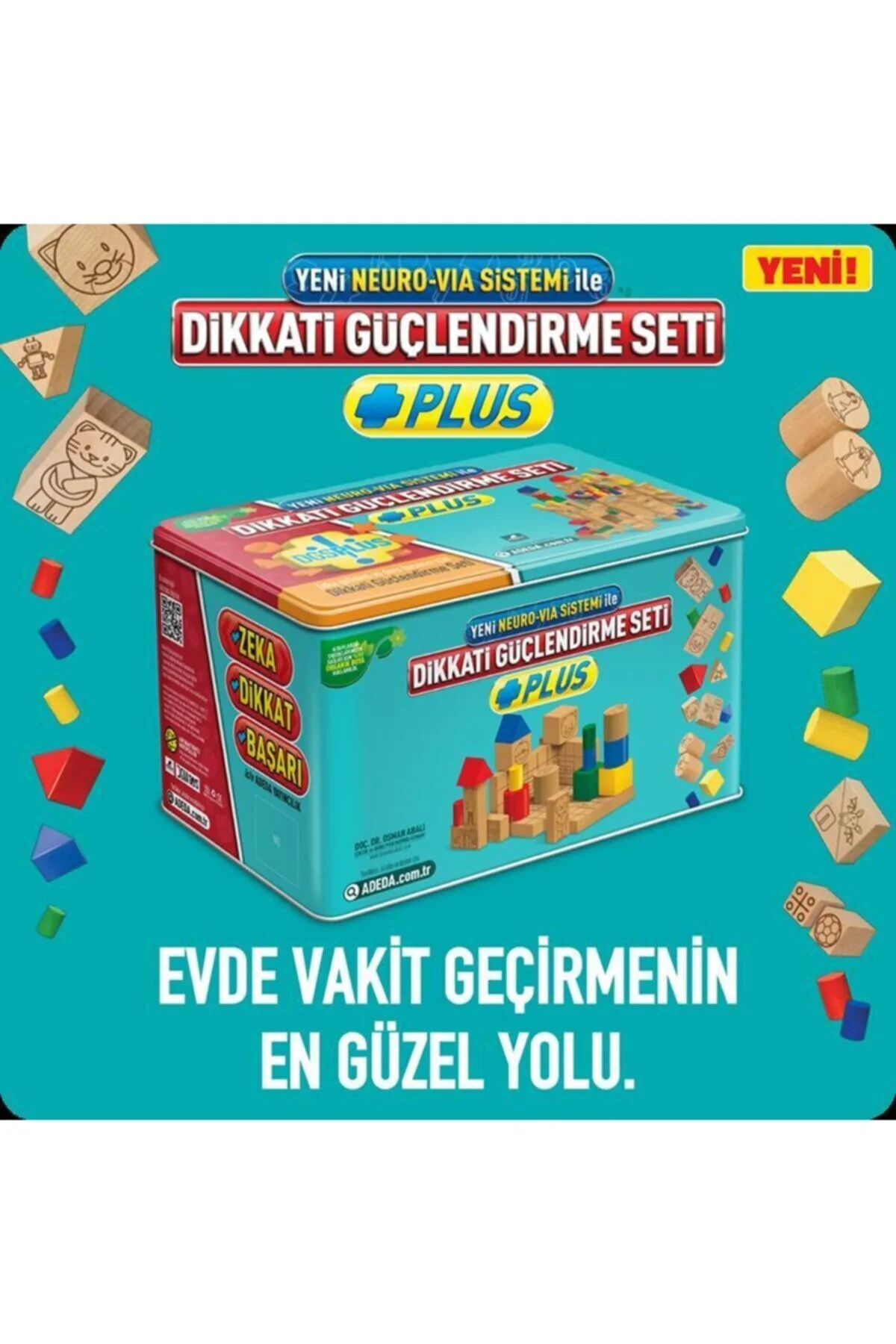 کتاب های فعالیت و آموزشی تقویت توجه مجموعه DGS به علاوه 4 جعبه فلزی سن عثمان Adeda Yayınları