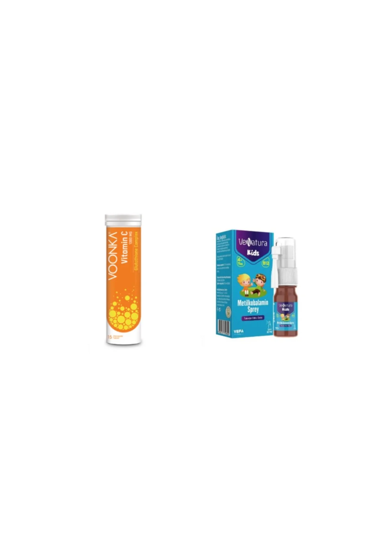 ویتامین دخترانه و پسرانه بچگانه C گلوتاتیون روی D 15 قرص EFERVESAN + کودک B12 5ML اسپری Venatura