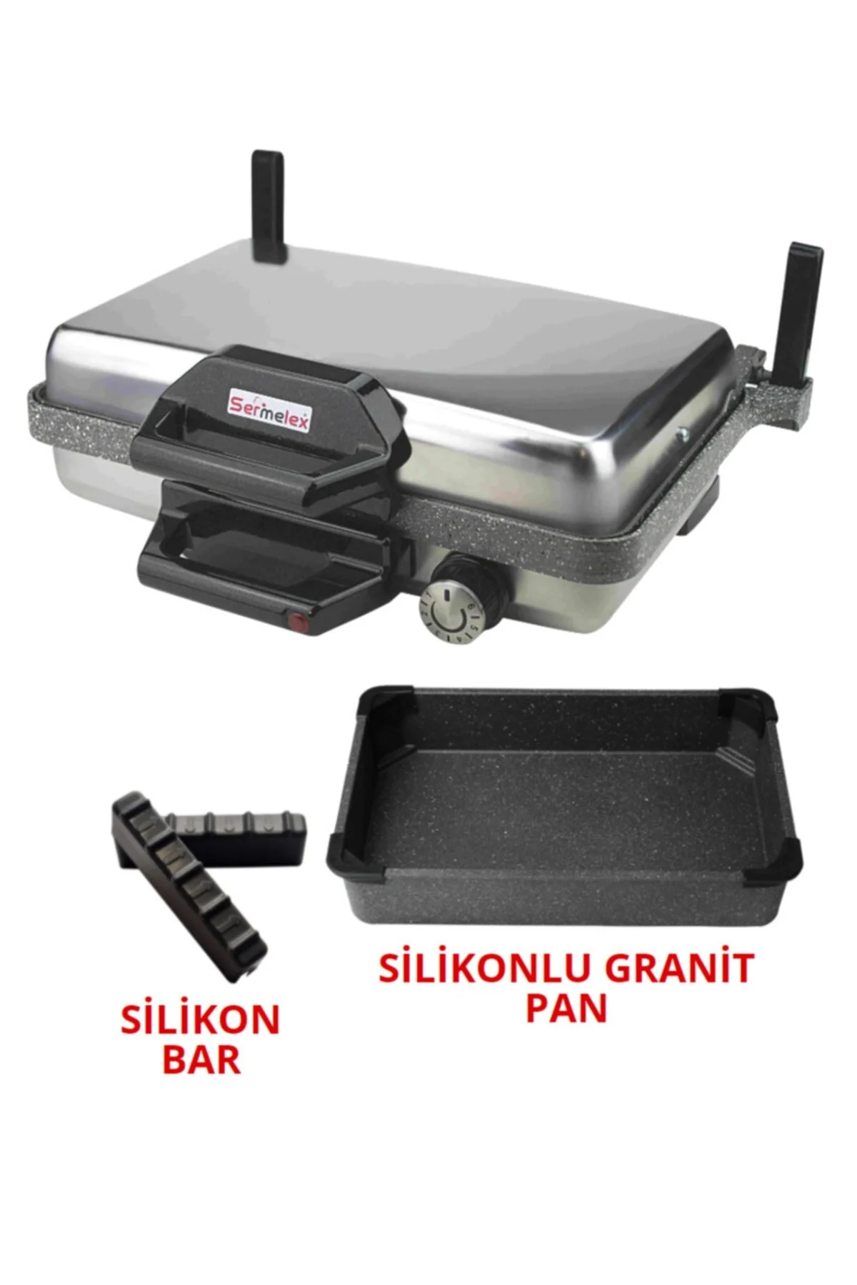 پلوپز چندکاره توربو گرانیت گریل INOX تابه گرانیتی توستر کباب پز پیتزا SILEX BAZLAMA LAHMACUN اورجینال Sermelex