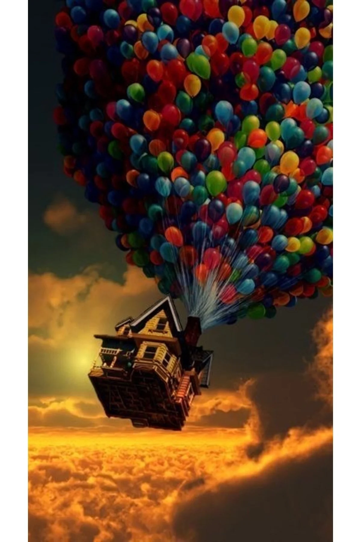 پازل فیلم LOOK UP FLYING HOUSE DIAMOND PAINTING MOZAIC 33X58 CM Genel Markalar