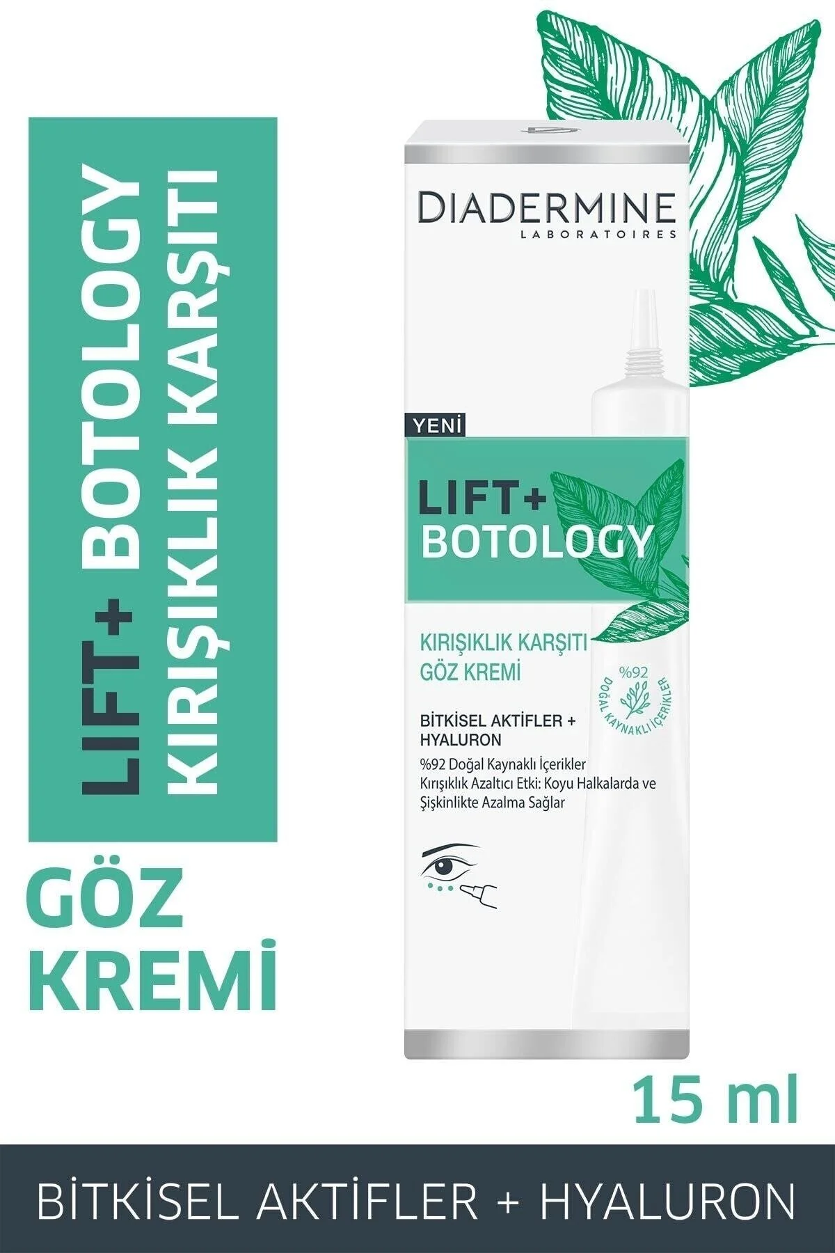 کرم ضد چروک دور چشم دیادرمین مدل Lift + Botology حجم 15 میلی لیتر Diadermine