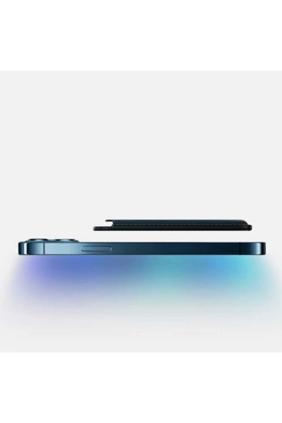 کاور و قاب جای کارت چرمی MAGSAFE سازگار با APPLE IPHONE 12 MINI طراحی آهنربایی قوی آبی دریایی Nezih Case