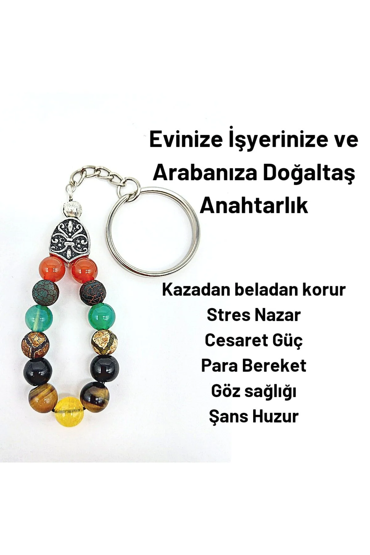 جلیقه کلید جاکلیدی چشم شیطان سنگ طبیعی İKİZLER DOĞAL TAŞ