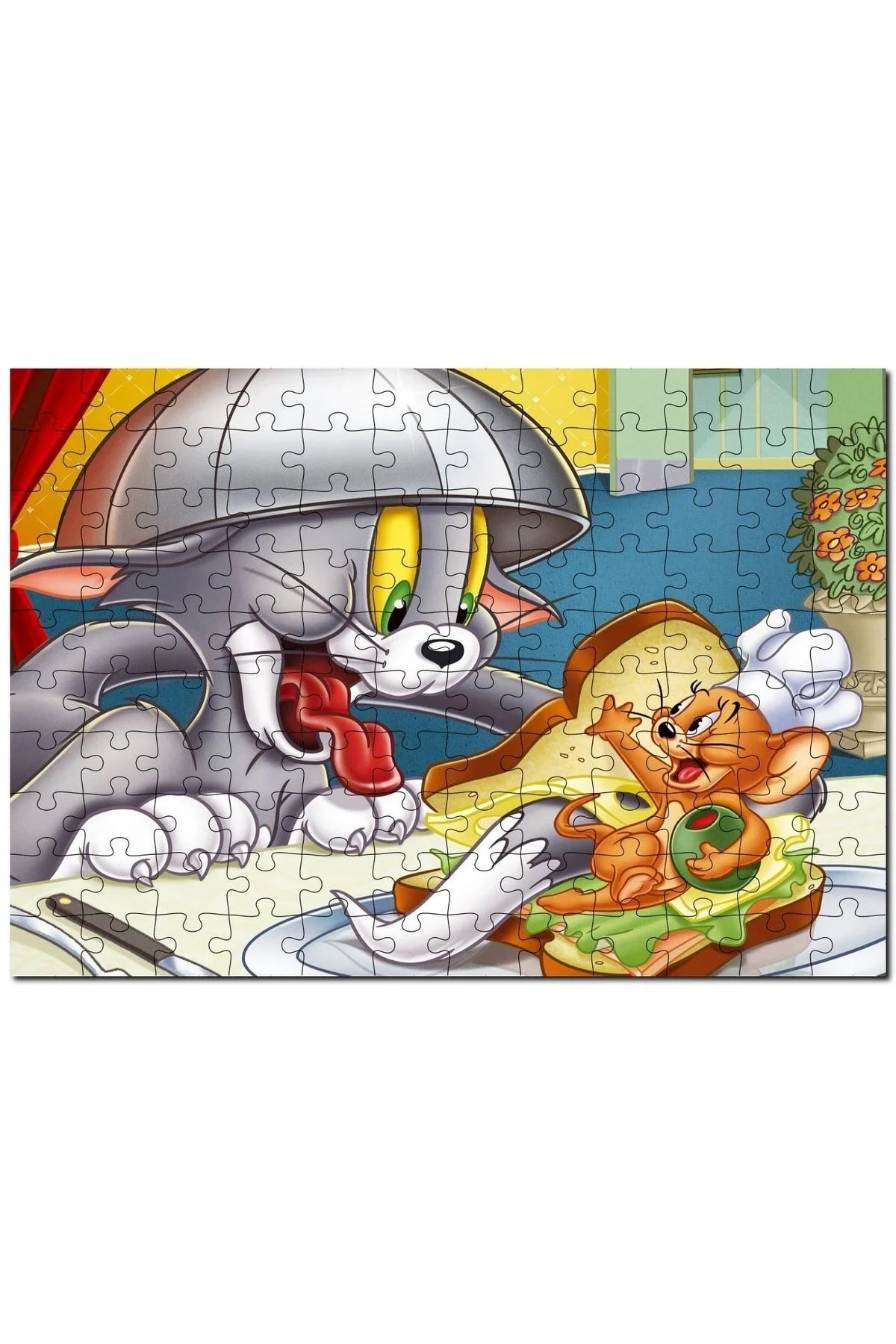 پازل TOM AND JERRY CHASING GAMES HOUSE 120 PIECE PUZZLE اره منبت کاری مویی ام دی اف چوب Cakapuzzle