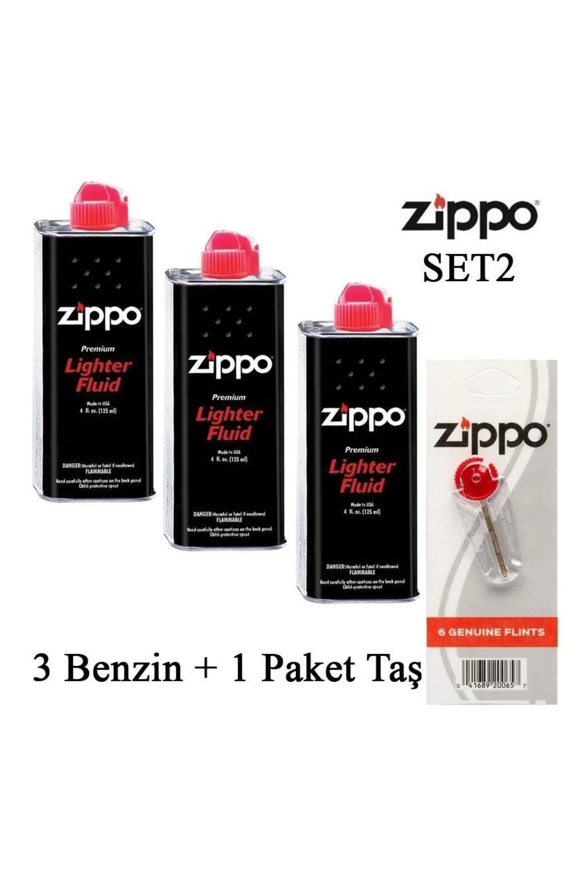 فندک بنزینی آبی 3 بنزین+1 بسته سنگی اورجینال زیپو Zippo