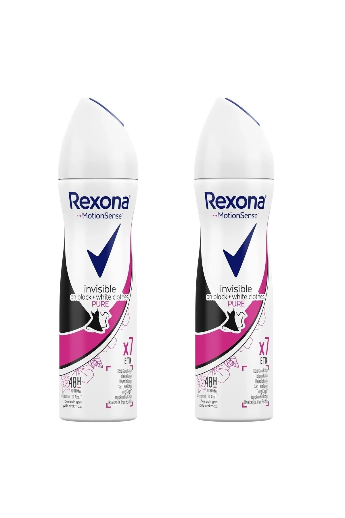 اسپری دئودورانت زنانه Invisible Pure پودری نامرئی 150میل پک 2 عددی رکسونا Rexona