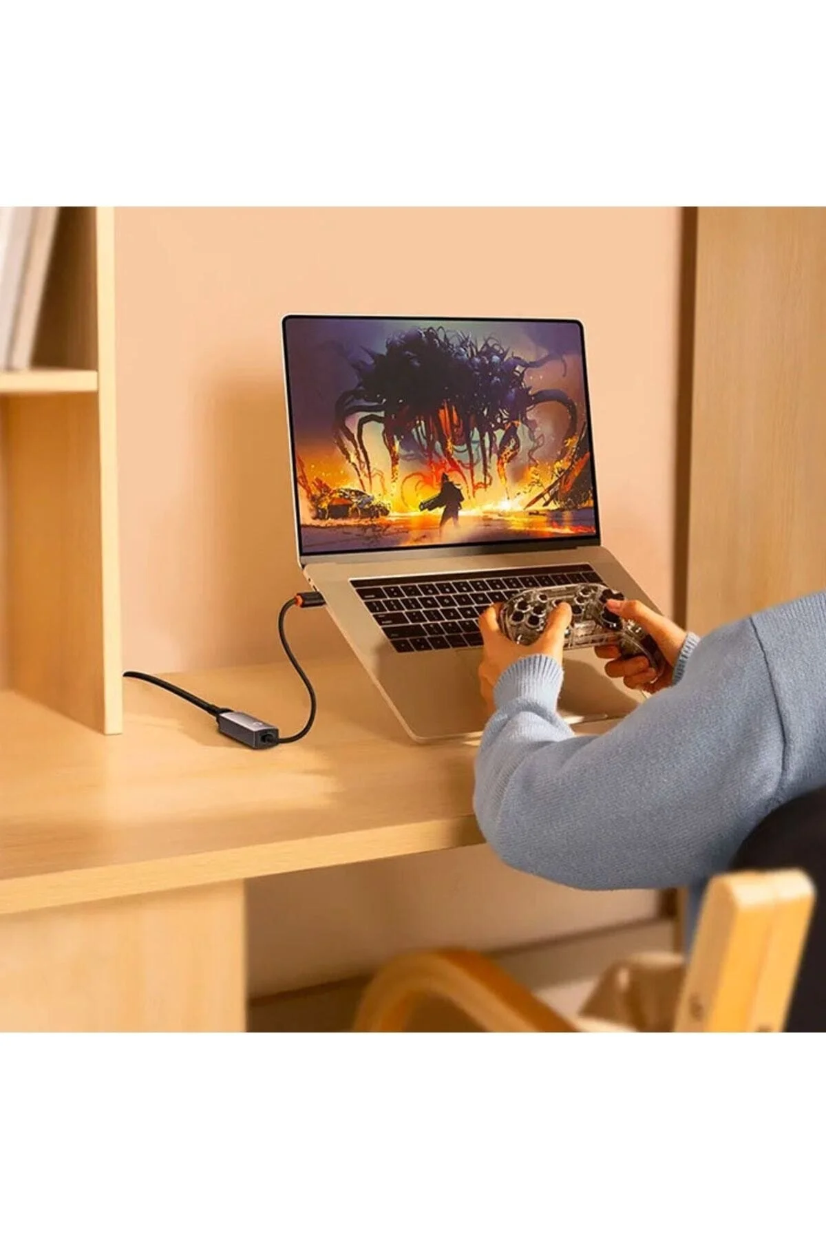 مبدل سری LITE 100MBPS TYPE C به RJ45 اترنت لن آداپتور خاکستری Baseus