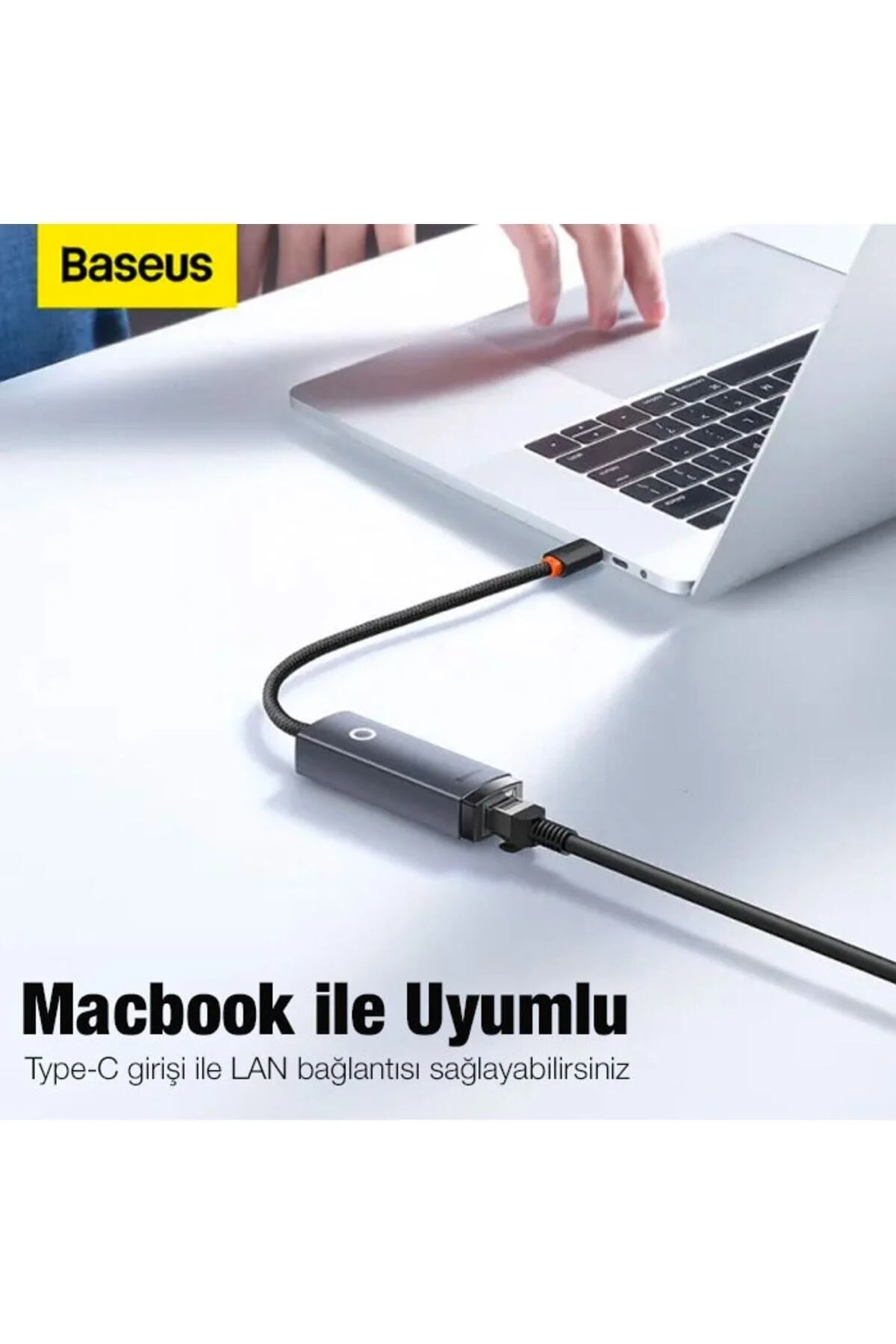 مبدل سری LITE 100MBPS TYPE C به RJ45 اترنت لن آداپتور خاکستری Baseus