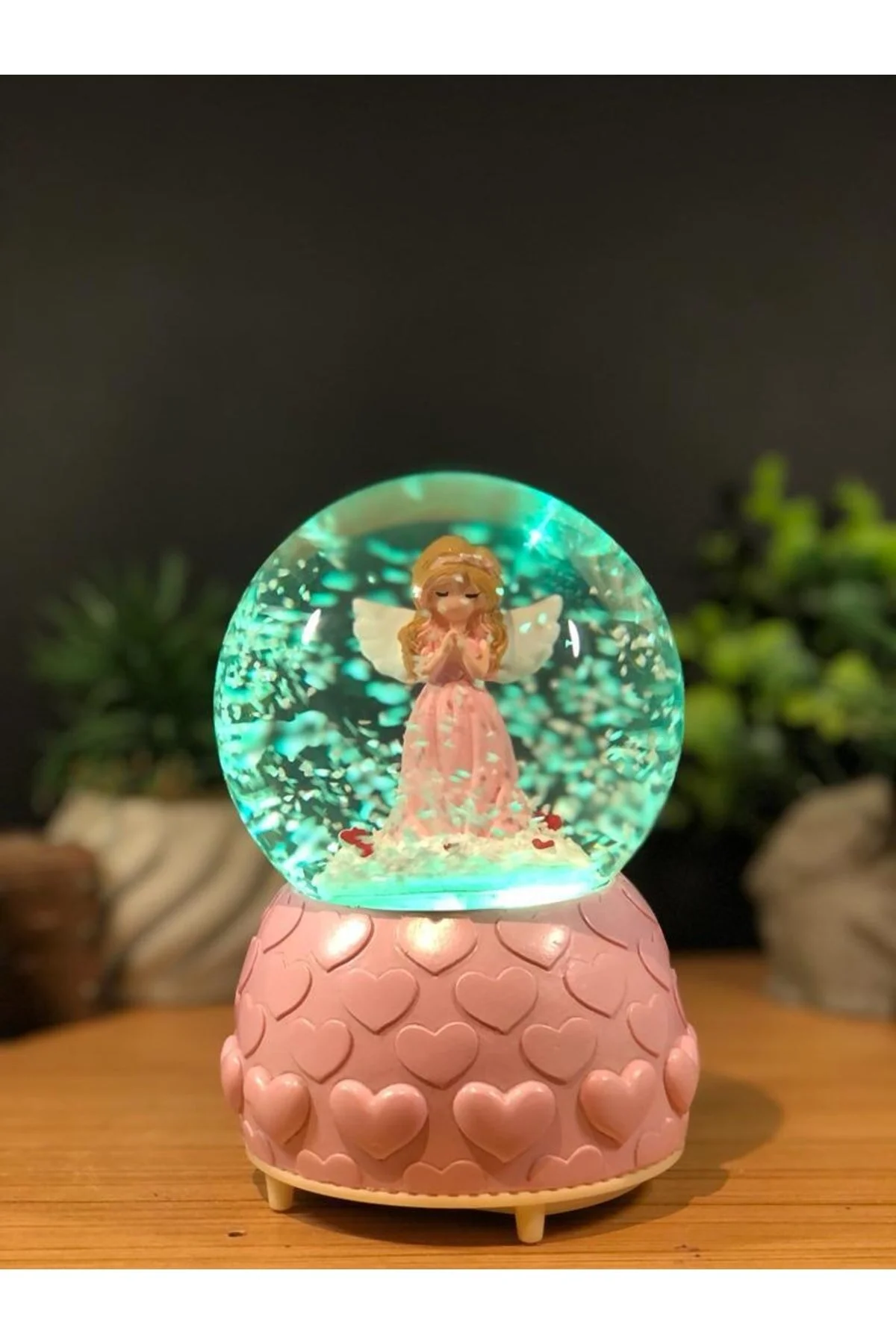 گوی برفی اسپری موزیکال روشن با تم فرشته SNOW GLOBE سایز بزرگ از ترکیه Lapidaria