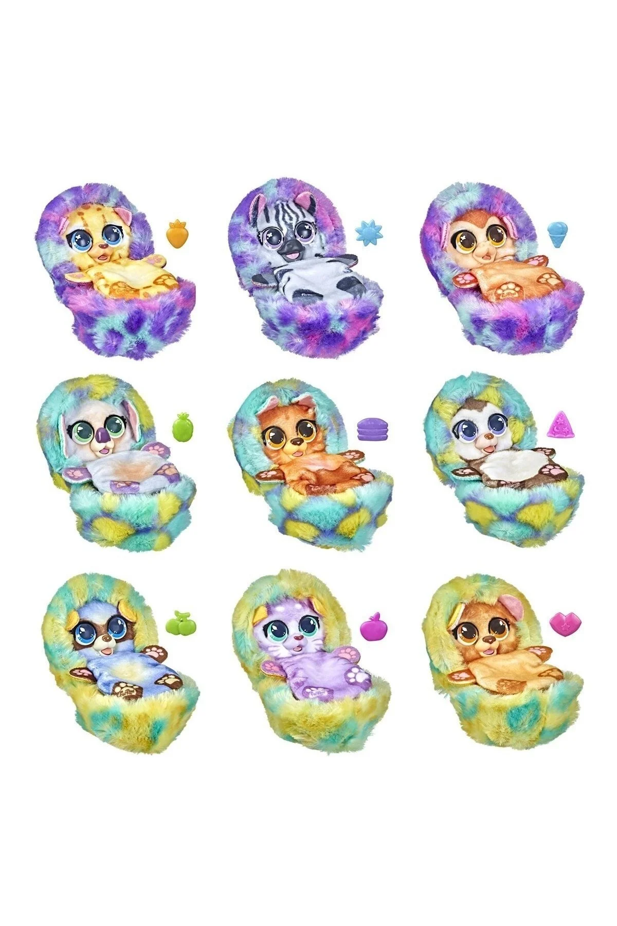 اسباب بازی های پشمی چند رنگ مردانه و زنانه F3519 Furreal Rollies Pompom Animals بسته تعجب Hasbro