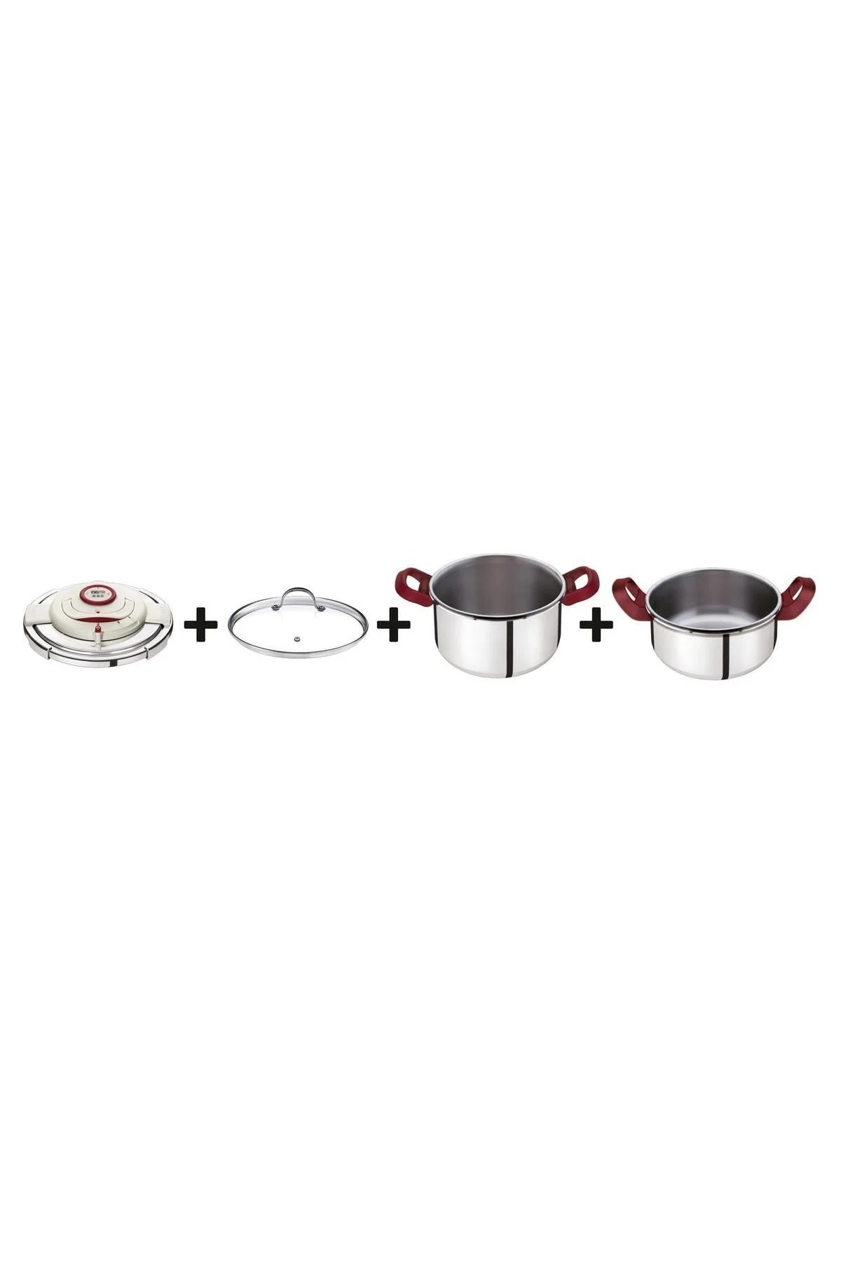 زودپز سفید ست و قابلمه استیل تفال TEFAL