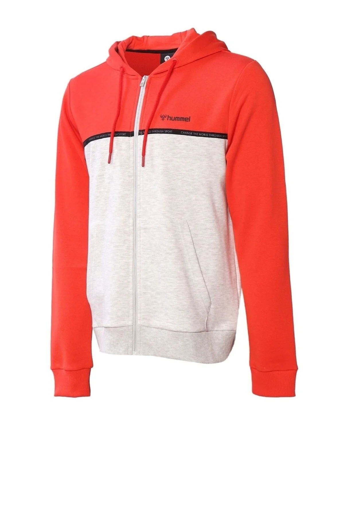 سویشرت ورزشی قرمز مردانه Milock Zip Hoodie Sweatshirts روزانه رنگ هومل hummel