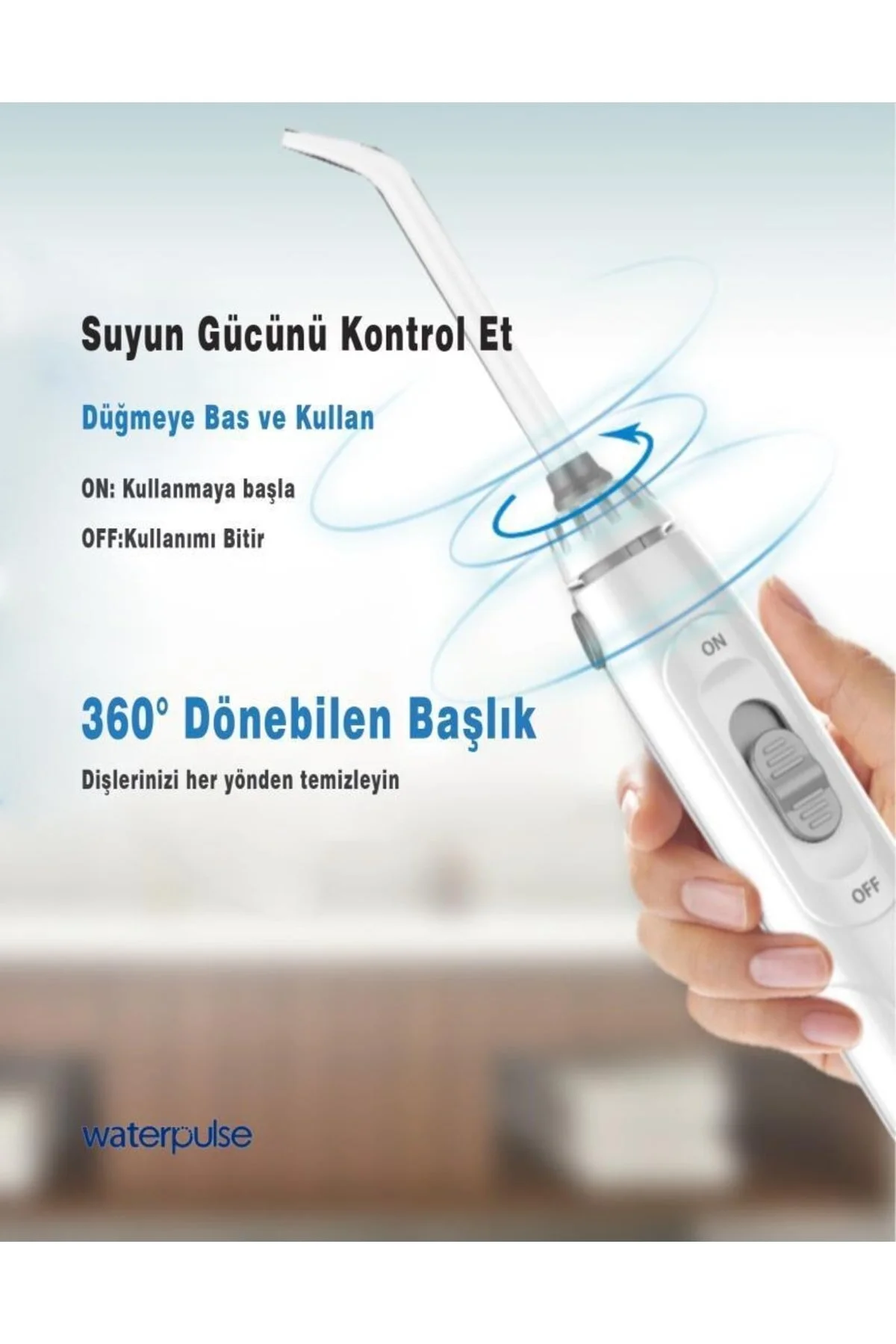 مسواک شارژی واتر جت Wp V700Plus B حرفه ای آب ماساژ 1000 میل پروتز دندانپزشکی و دوش دهان  waterpulse