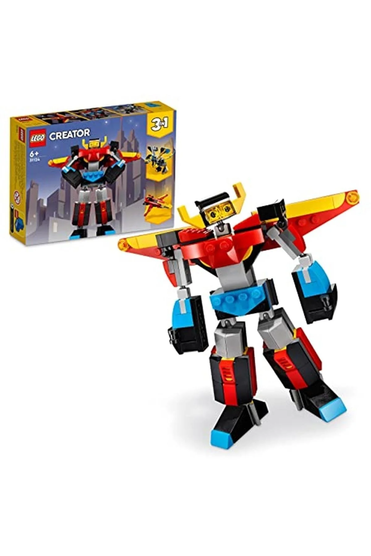 ست بازی ® CREATOR 3 IN 1 SUPER ROBOT 31124 TOY JET PLANE و DRAGON برای سنین 7 سال به بالا اورجینال LEGO