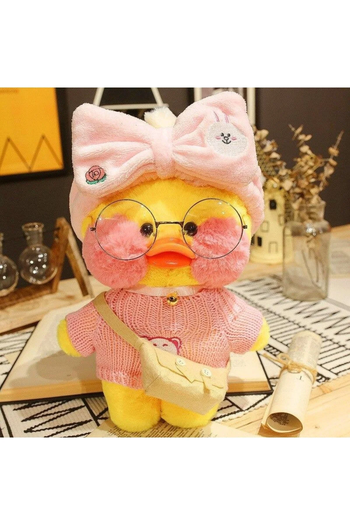 اسباب بازی های پشمی کارتونی KAWAII LALAFANFAN 30CM اردک مخمل دار هدیه تولد Zigver