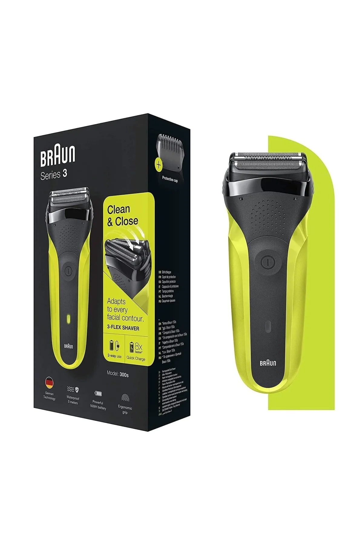 ماشین اصلاح 3 سری 300 VTGRN دستگاه بی سیم و خشک براون اورجینال Braun