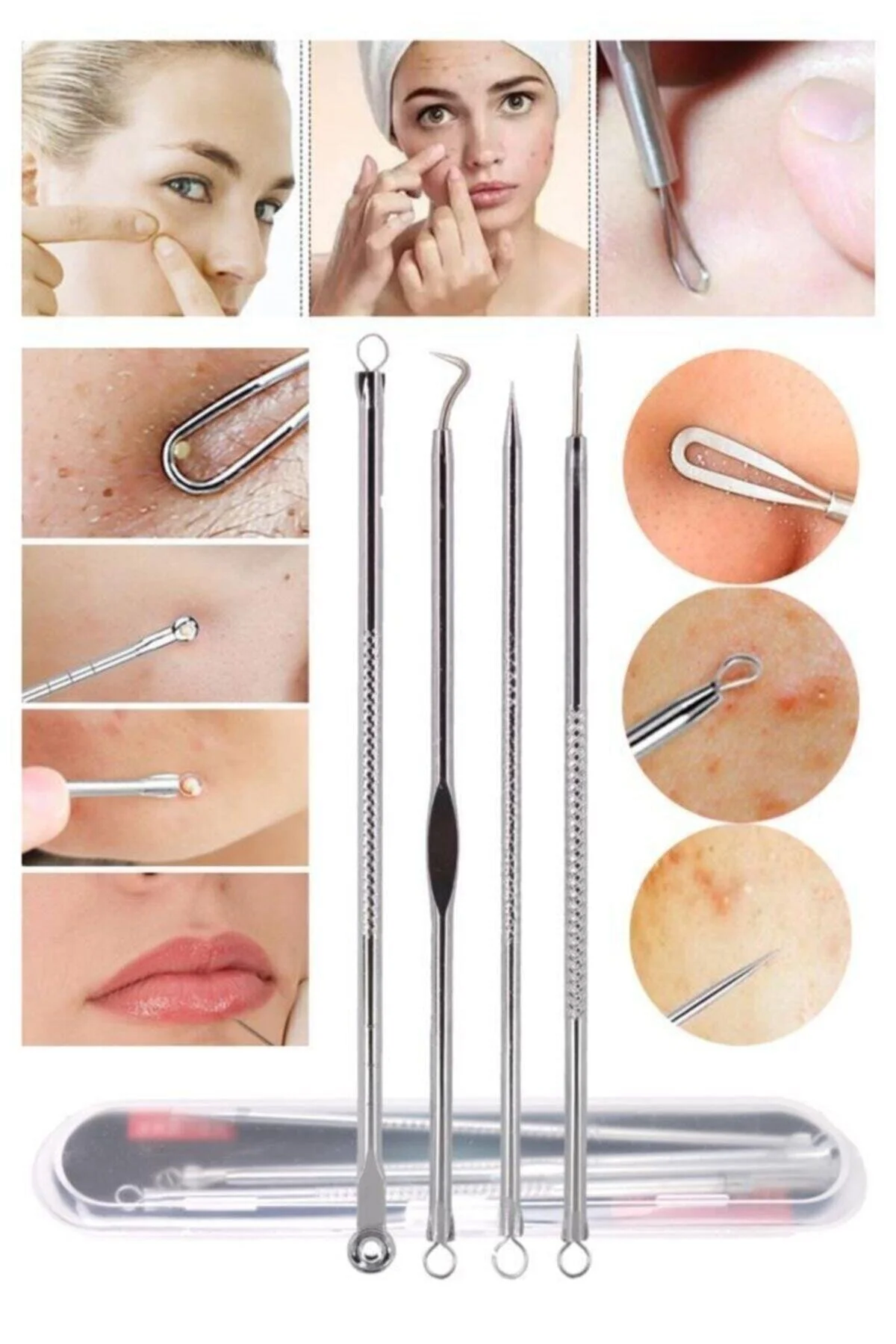 MUJGAN تمیزکاری چهار قطعه ابزار پاکسازی پوست