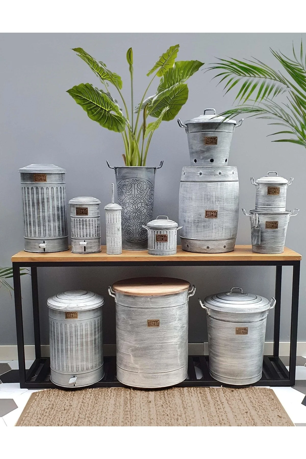 سبد رخت چند رنگ لباسشویی 60Lt 50Lt 50X47Cm Galvanized Stone Stn0006 The Mia