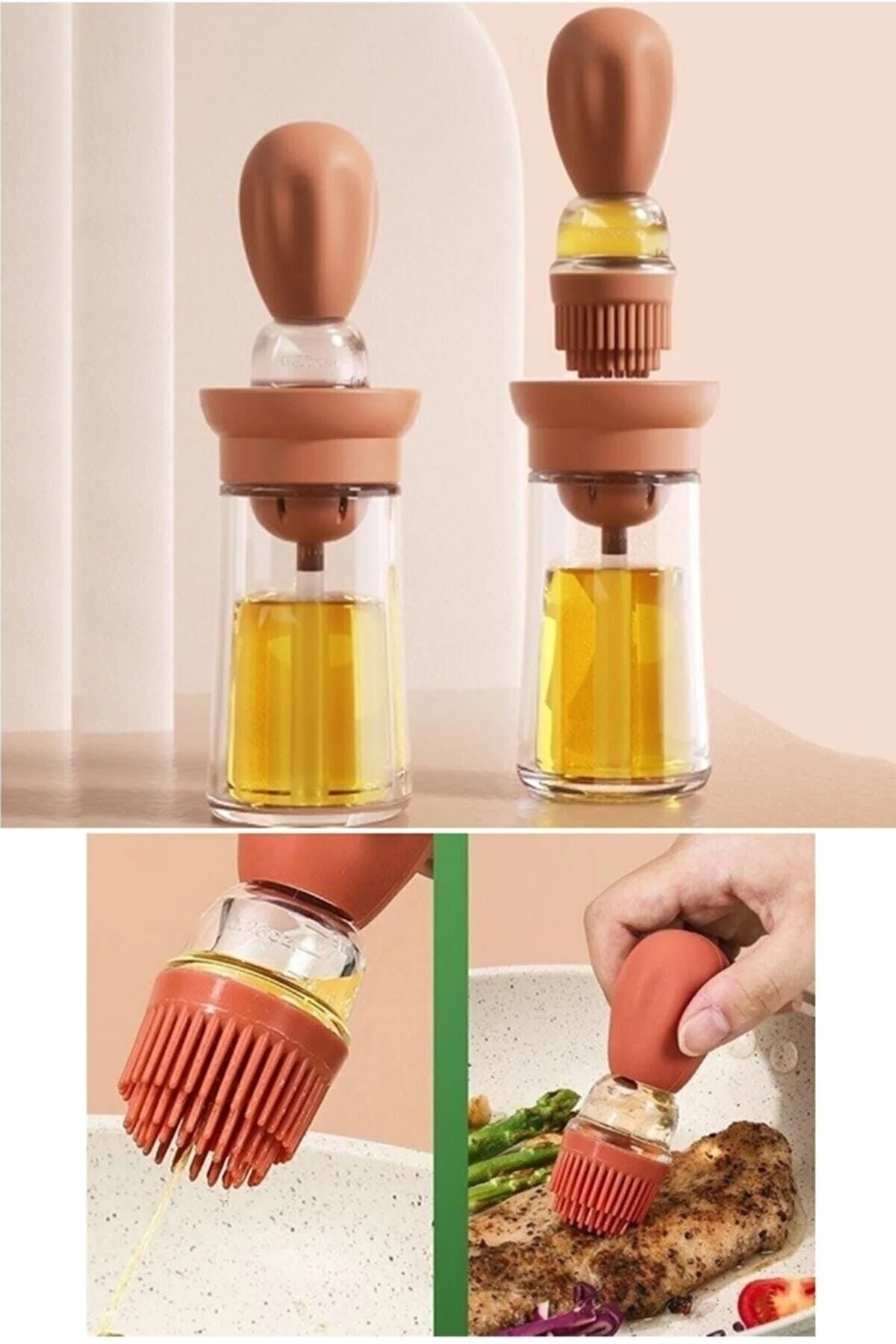 ظرف روغن صورتی برس سیلیکونی خمیر محفظه چند منظوره عملی تخم مرغ سس و İLİVA