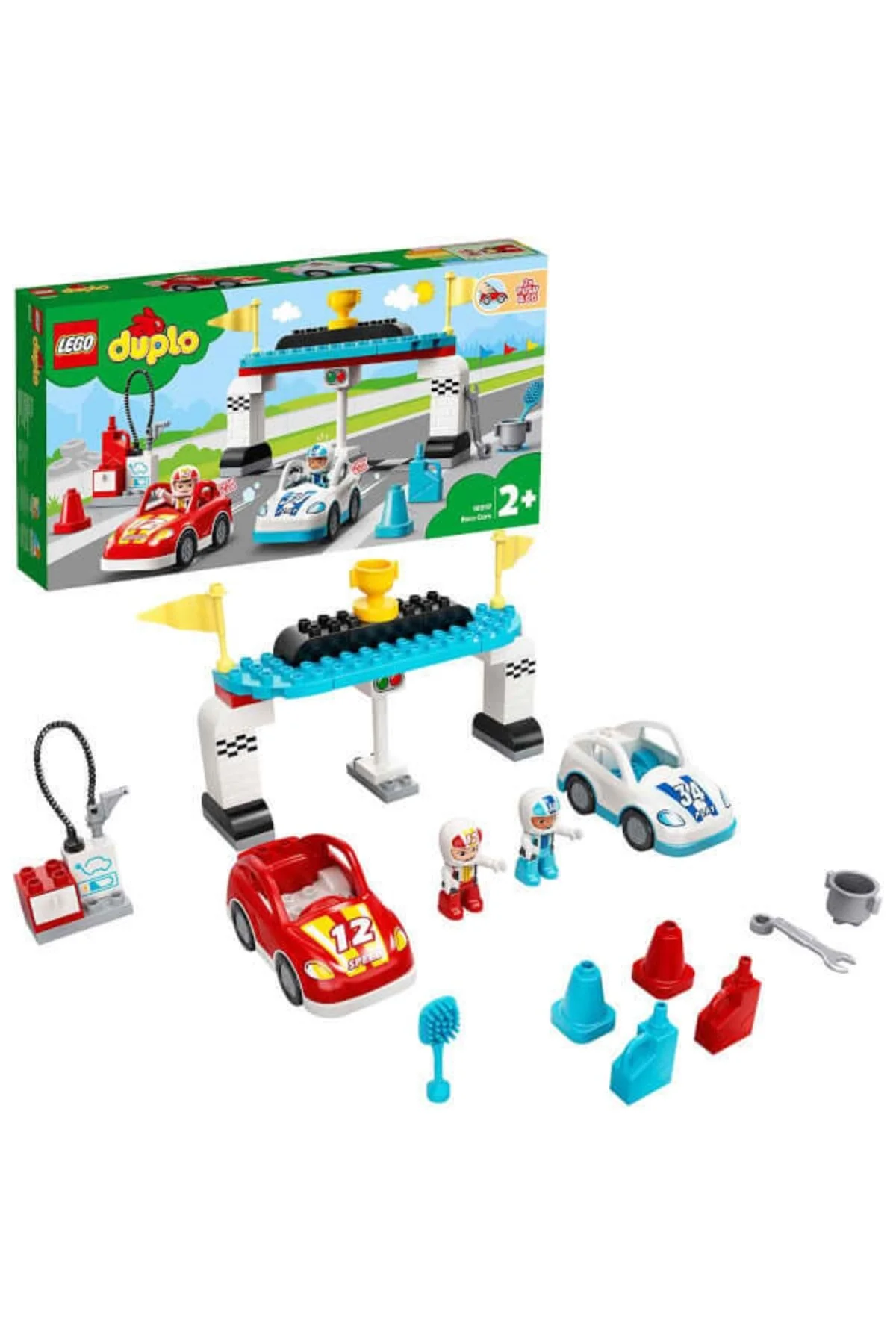 ست علمی اسباب بازی DUPLO TOWN RACE CARS 10947 اورجینال LEGO