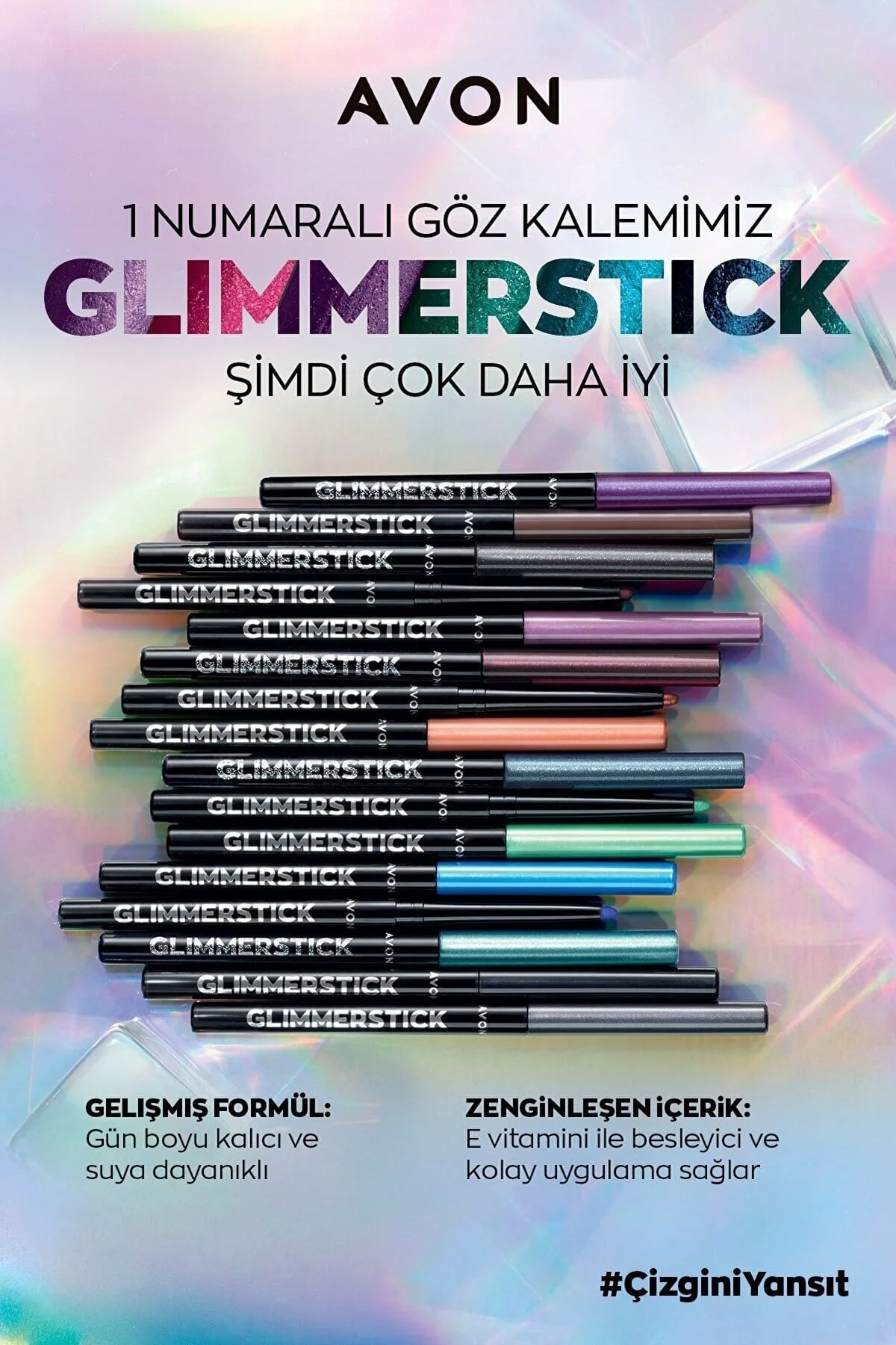 مداد چشم ضد آب و درخشان Glimmersticks مدل Amethyst رنگ مشکی آون Avon