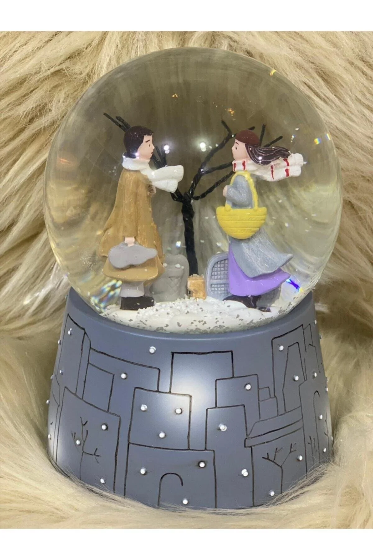 گوی برفی هدیه روز ولنتاین اسپری عشق ابدی WINTER TALE SNOW GLOBE جعبه موزیکال آبی از ترکیه DEMPOWER