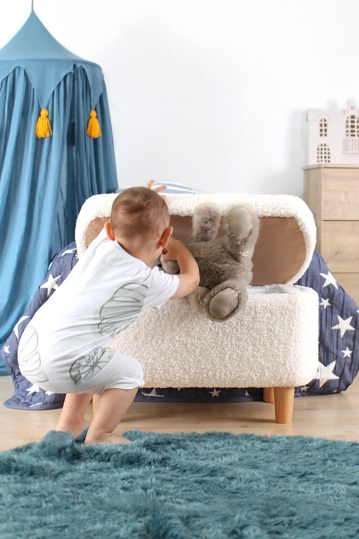 صندلی و مبل اتاق نوزاد YOMME KIDS CRAZY PUFF BEYAZ TEDDY Lorence Home