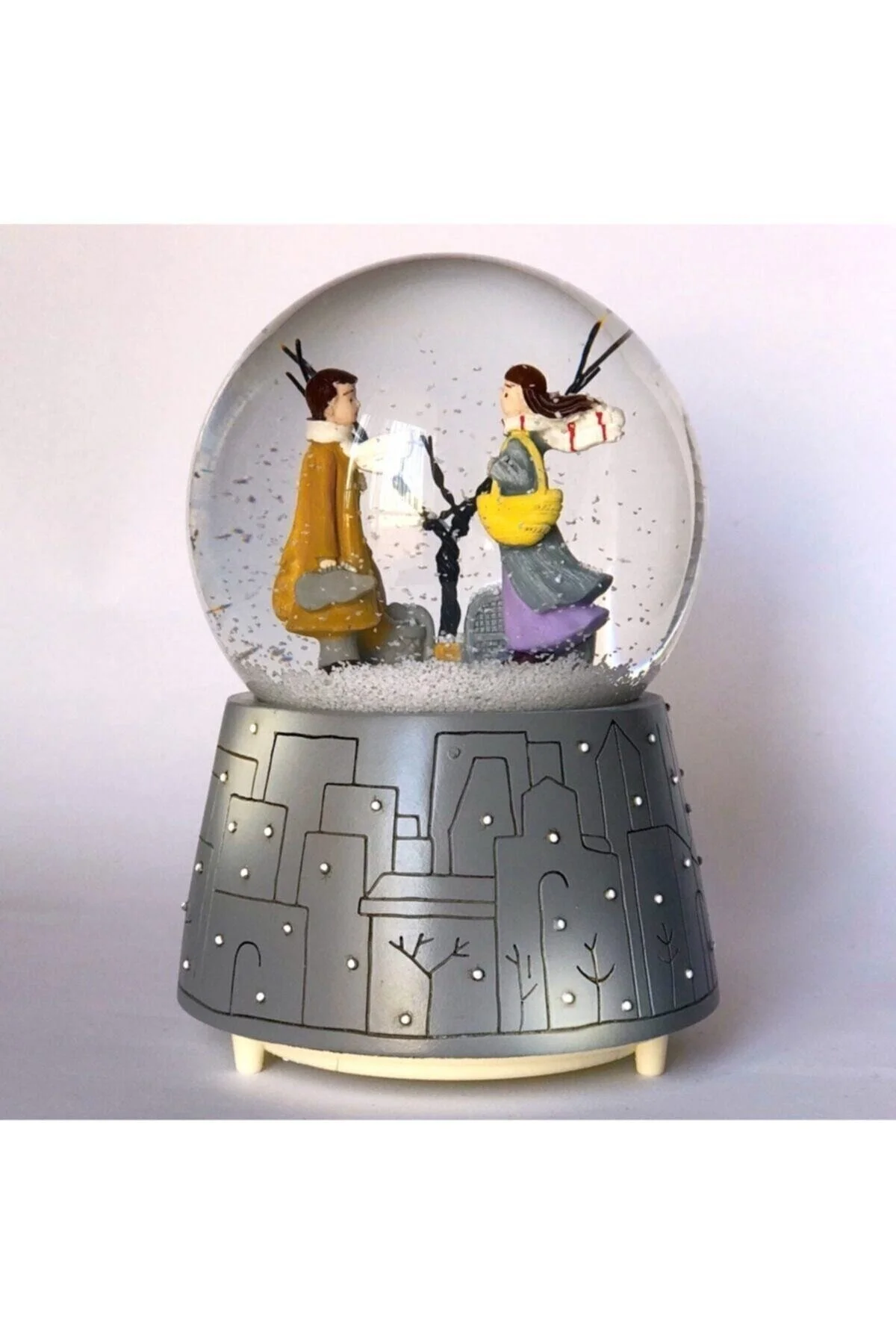 گوی برفی هدیه روز ولنتاین اسپری عشق ابدی WINTER TALE SNOW GLOBE جعبه موزیکال آبی از ترکیه DEMPOWER