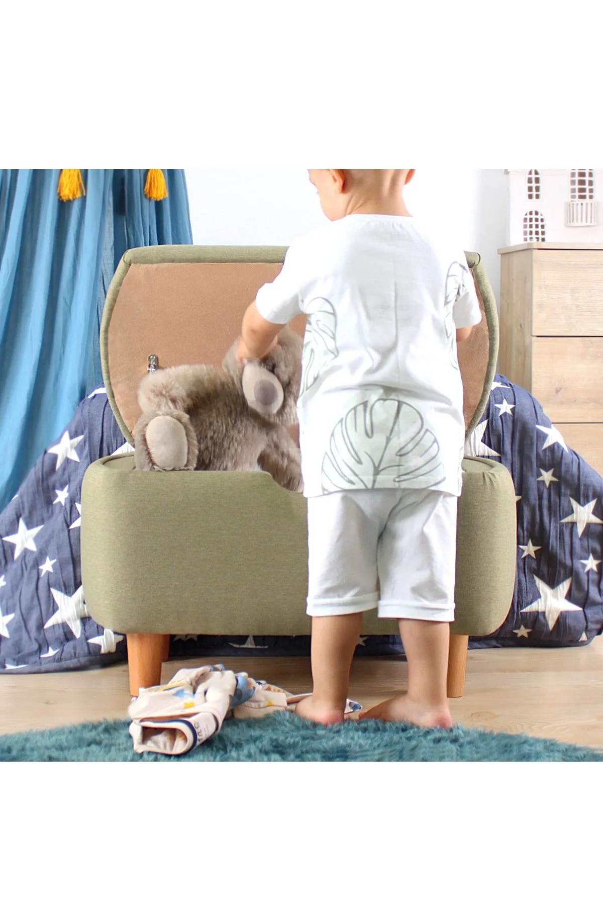 صندلی و مبل اتاق نوزاد YOMME KIDS CRAFT PUFF GREEN Lorence Home