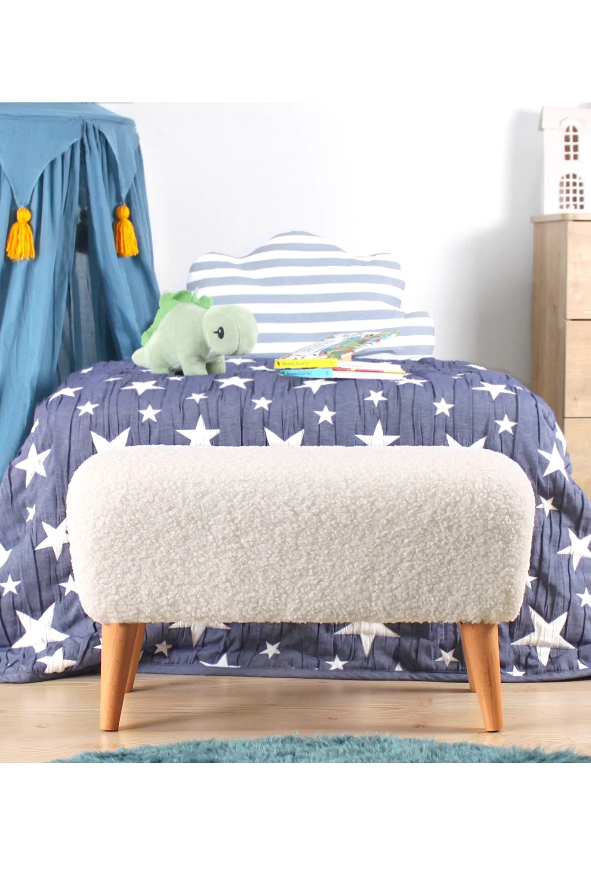صندلی و مبل اتاق نوزاد MOOUV KIDS BENCH PUFF BEYAZ Lorence Home