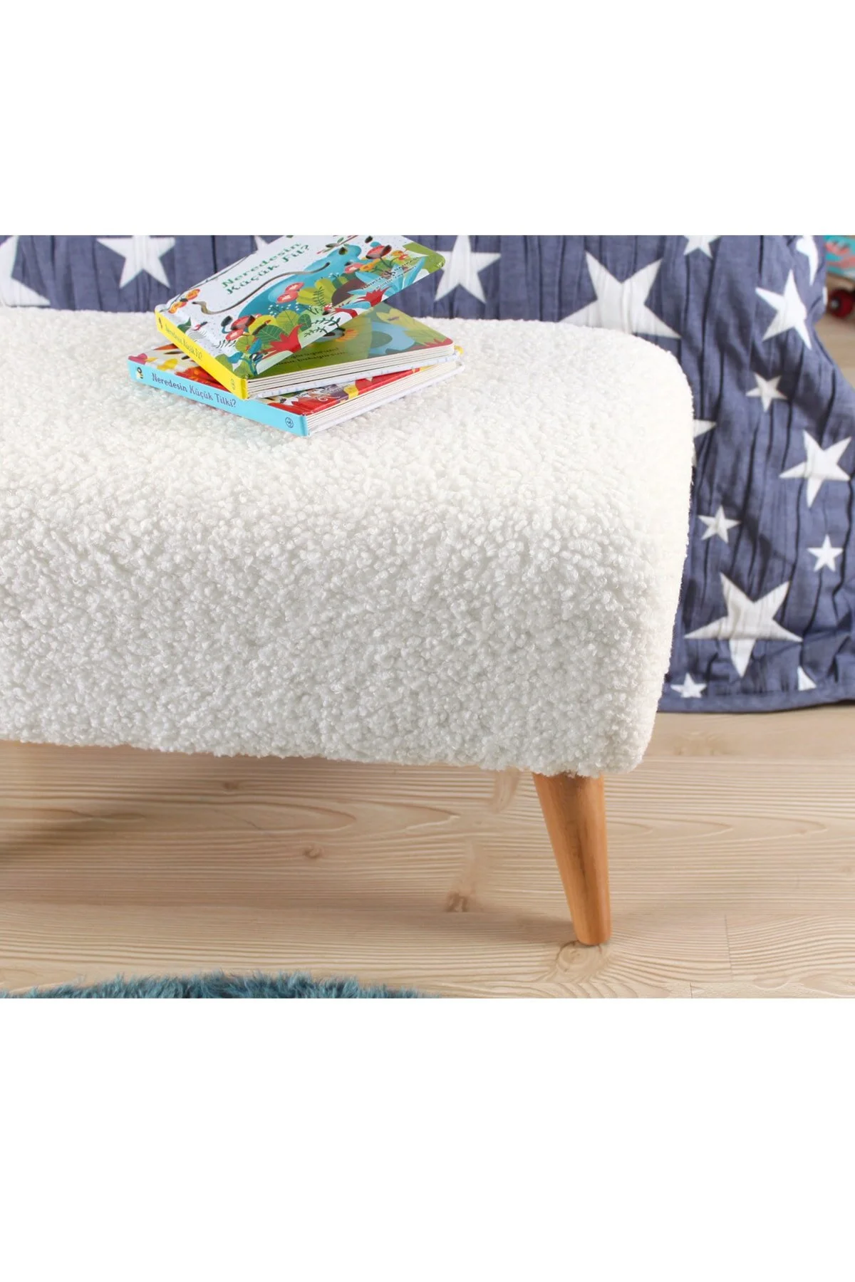 صندلی و مبل اتاق نوزاد MOOUV KIDS BENCH PUFF BEYAZ Lorence Home